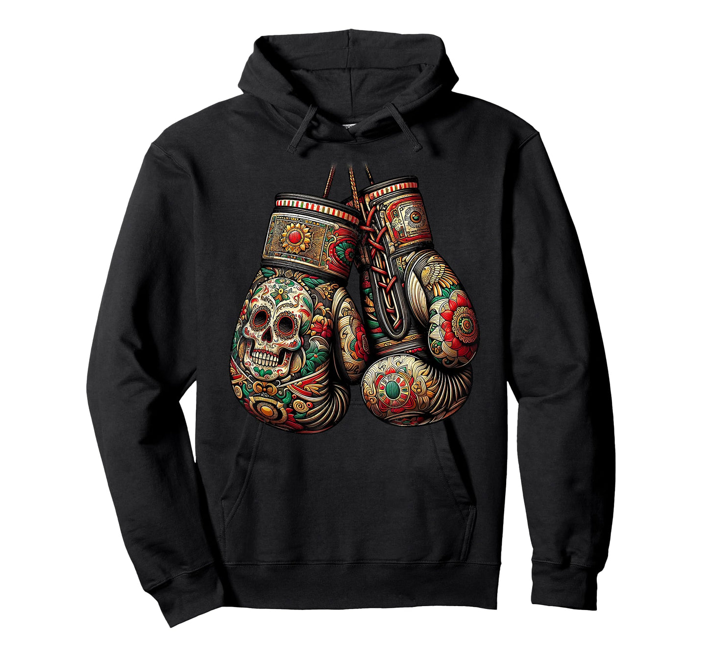 Mexican Vintage Style Boxing Gloves Aztec Mayan Fighter T-Shirt