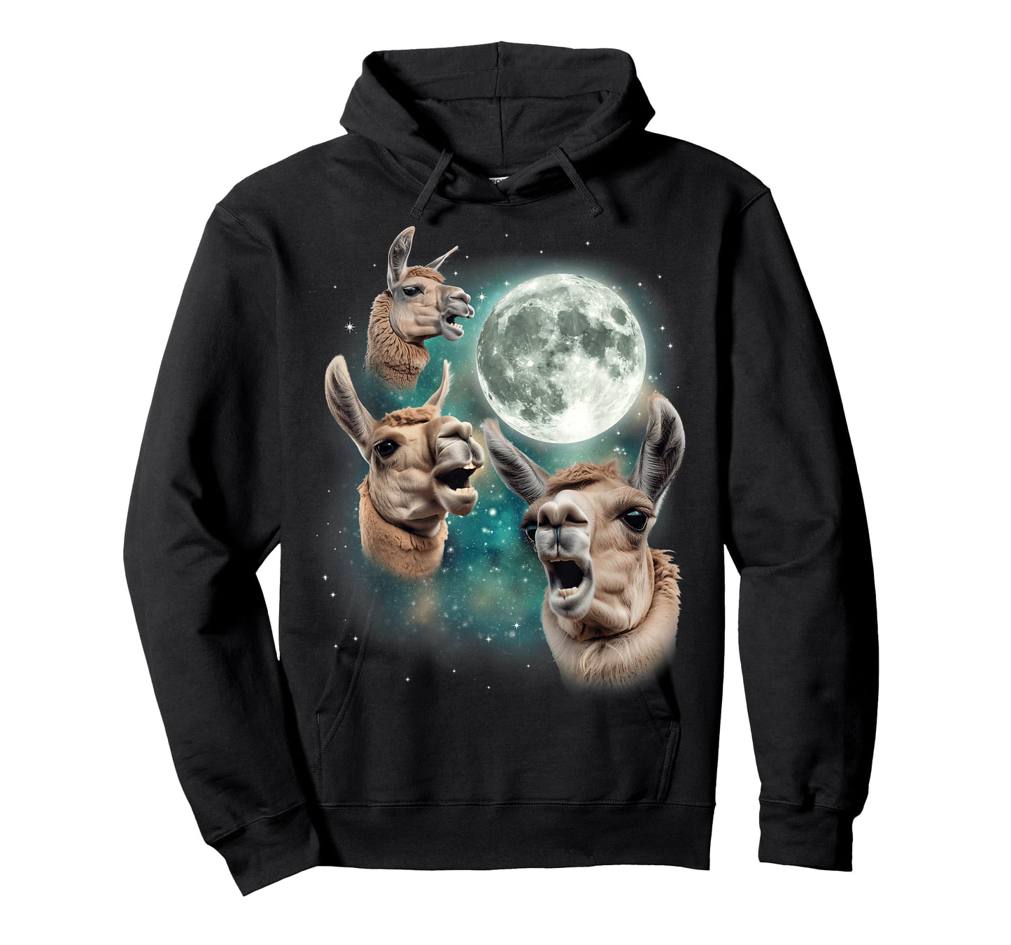 Three Llama Moon | Funny 3 Llama Howling Weird Cursed Meme T-Shirt