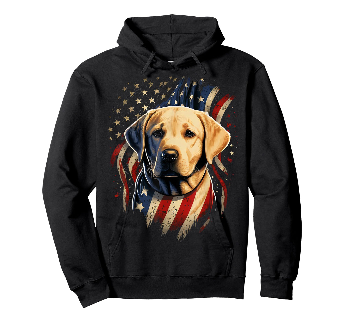 USA 4th of July Yellow Patriotic American Labrador Retriever T-Shirt