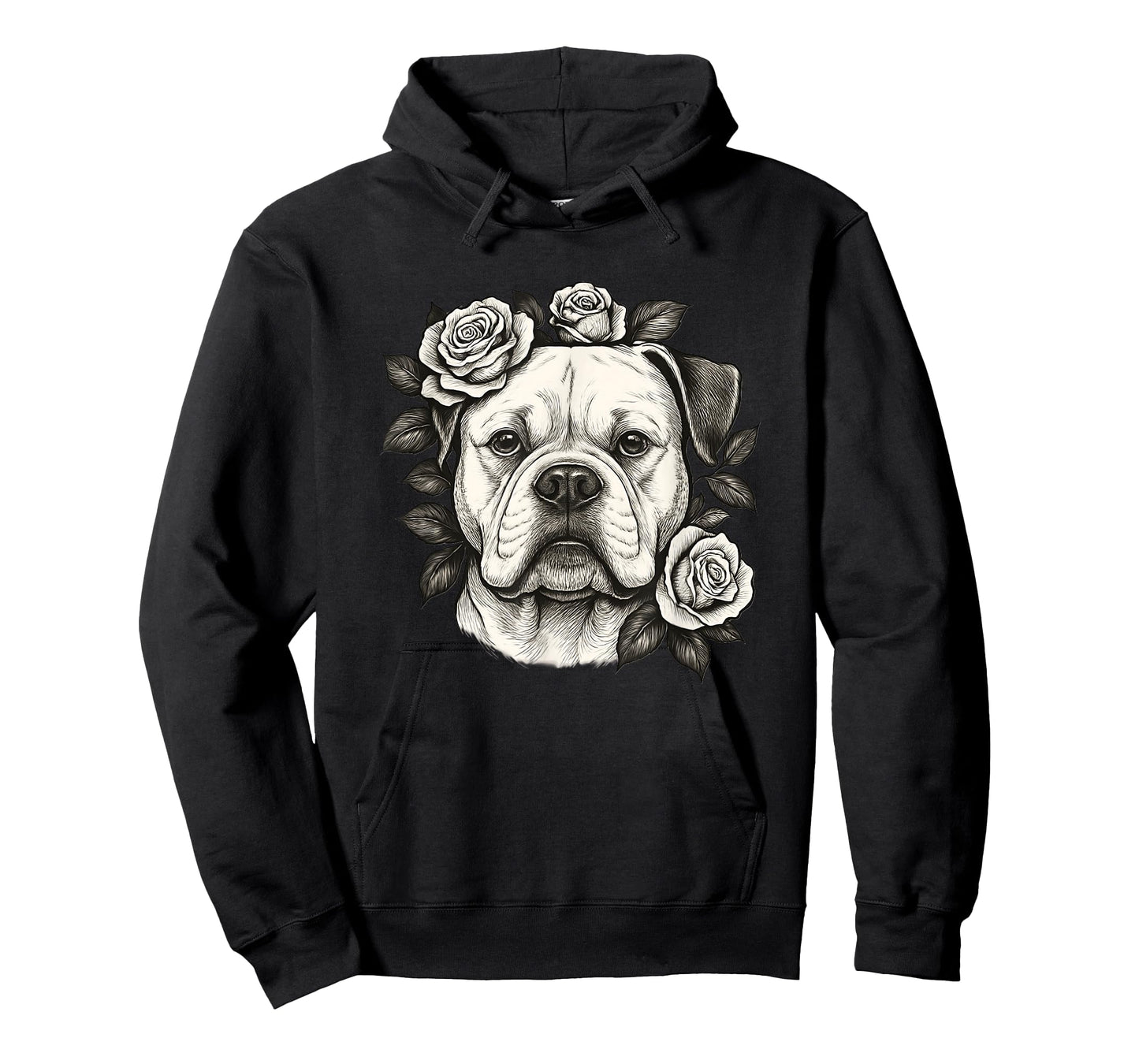 American Bulldog Vintage Roses Retro Tattoo T-Shirt