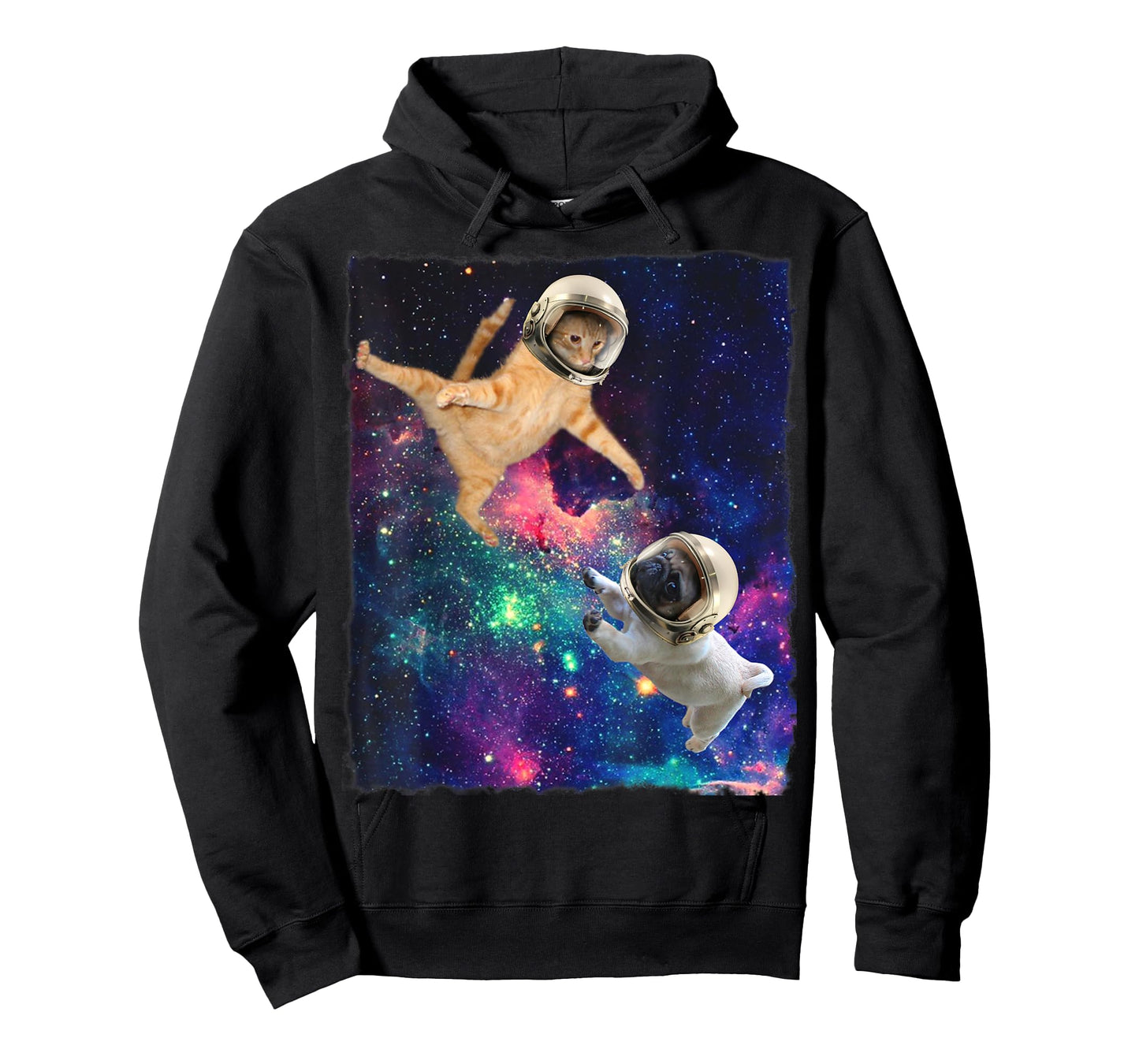 Cute Space Cat vs Space Dog Galaxy Epic Fight In Outer Space T-Shirt