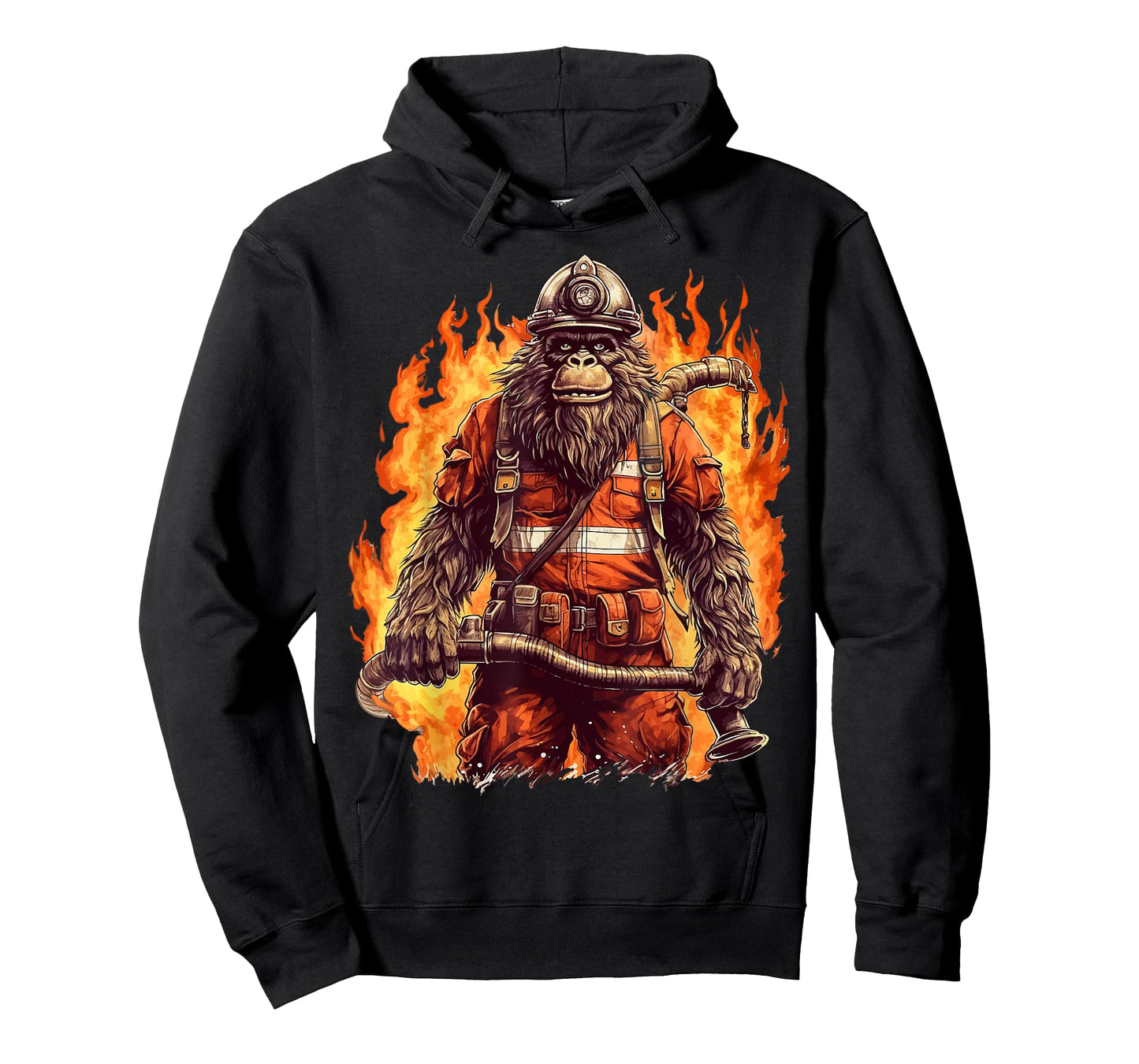 Fire Brigade Bigfoot Fireman Firefighter Bigfoot Sasquatch T-Shirt