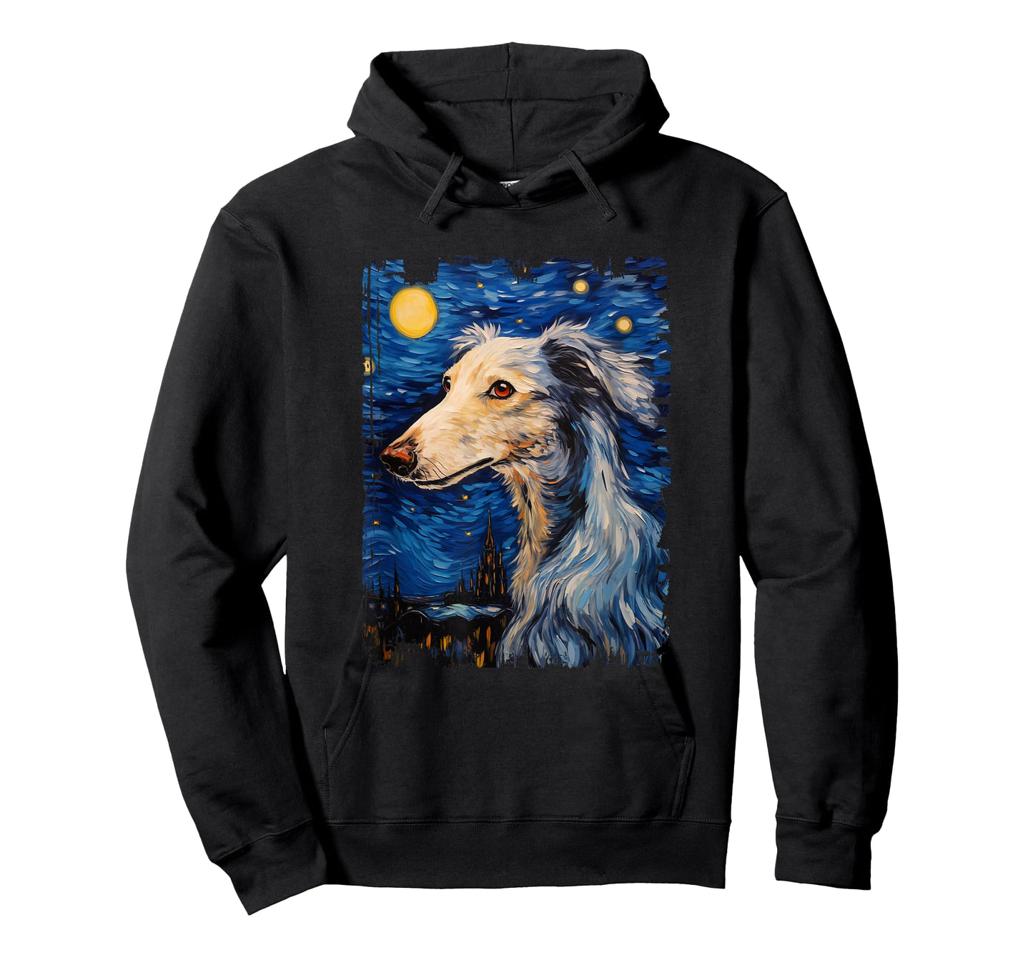 Silken Windhound Dog Starry Night Painting Dog Mom Dad T-Shirt