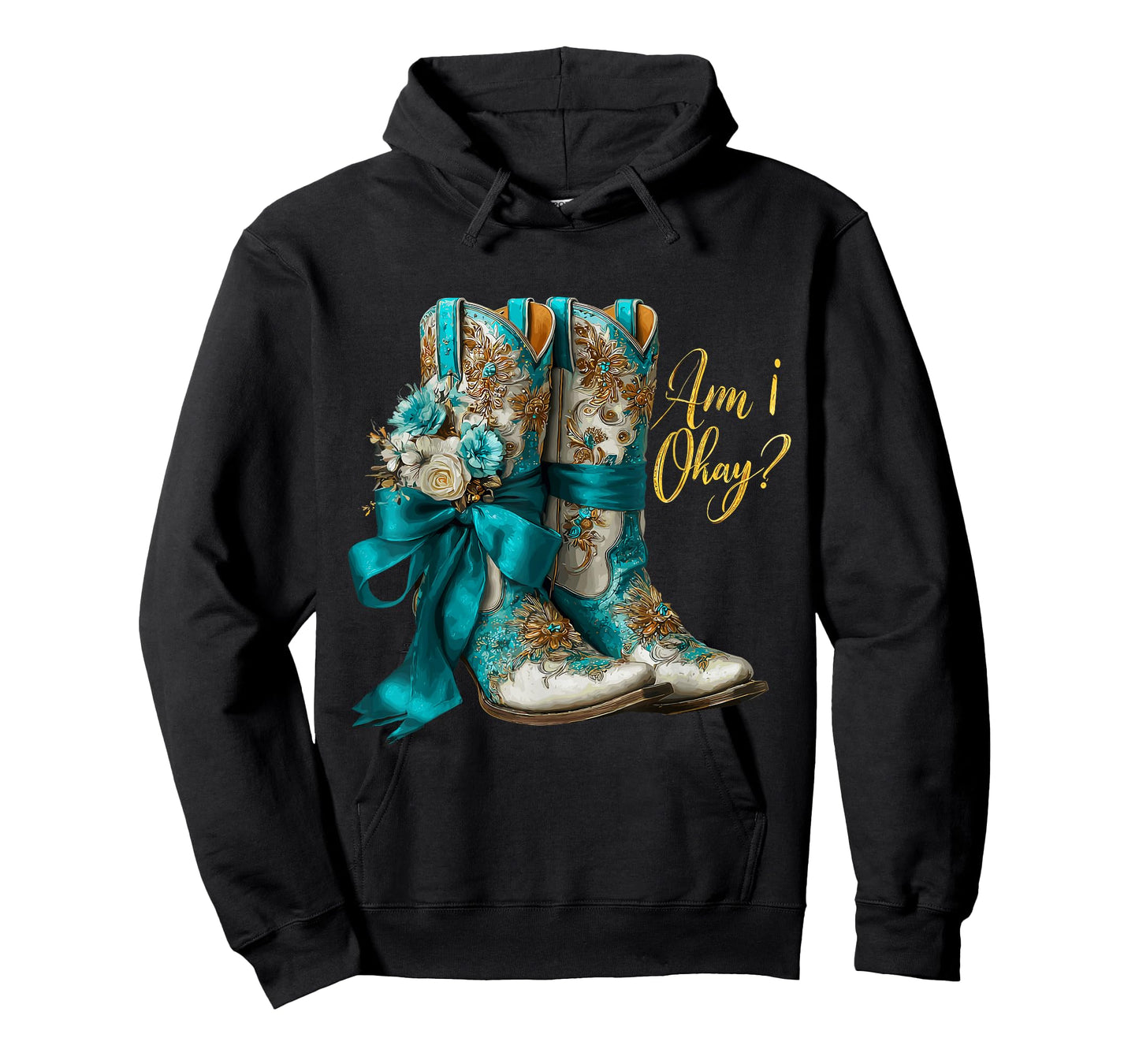 Am I Okay Boot Western Texas Cowgirl Coquette Bow Women Girl T-Shirt