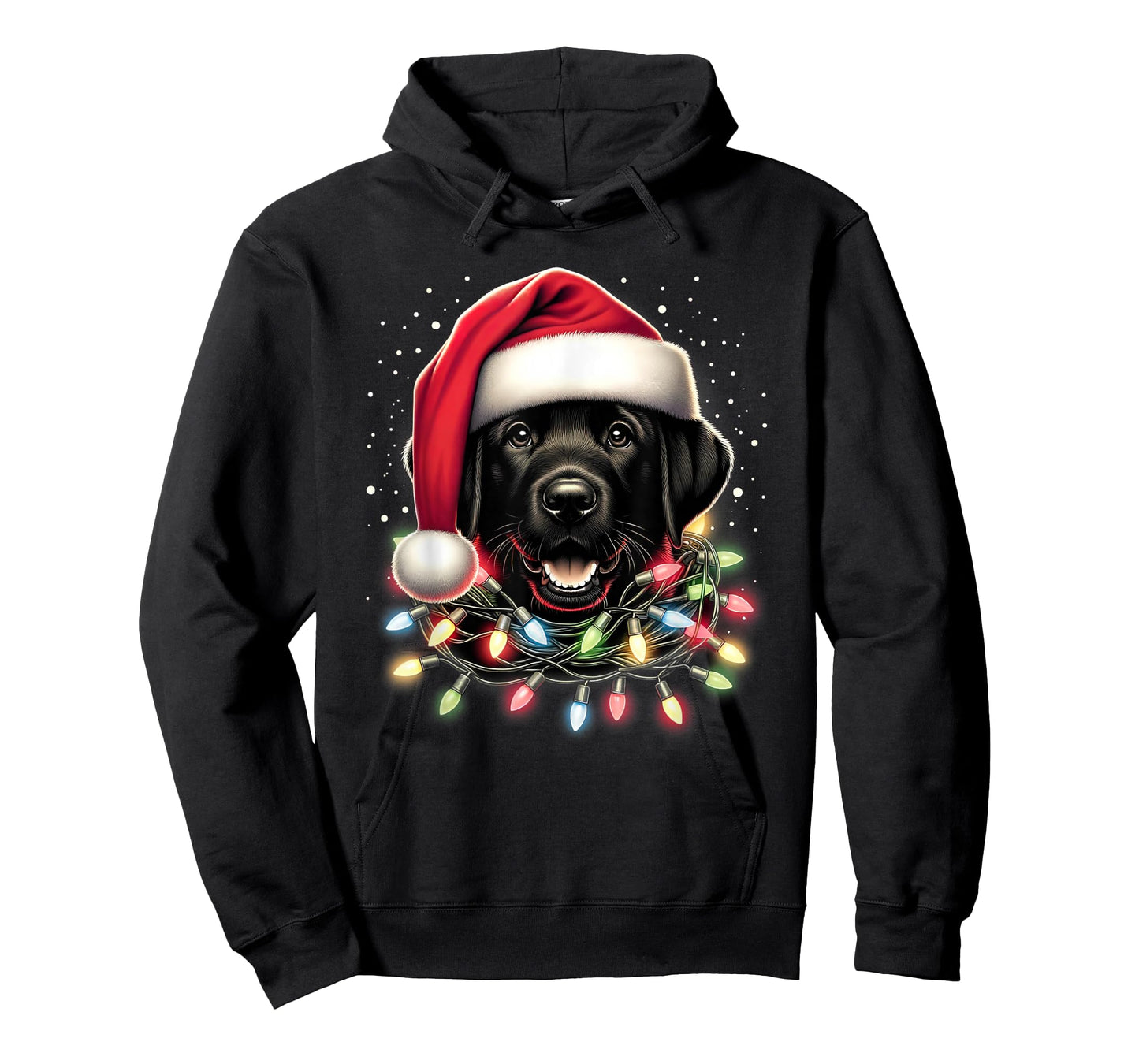 Black Lab Labrador Christmas Tree Light Pajama Dog Xmas T-Shirt