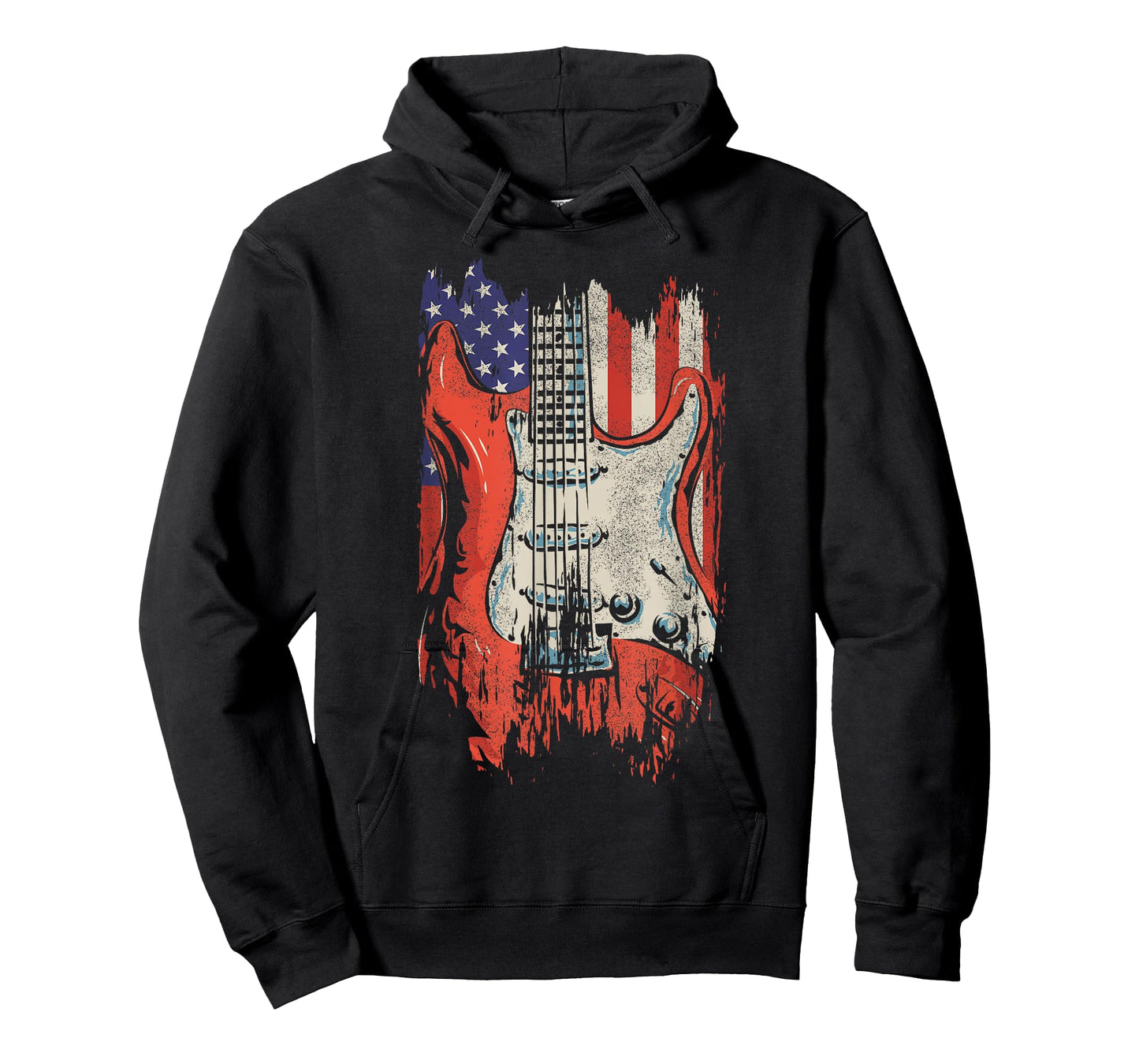 American Flag Guitar 4th of July Guitarist USA Country Music T-Shirt