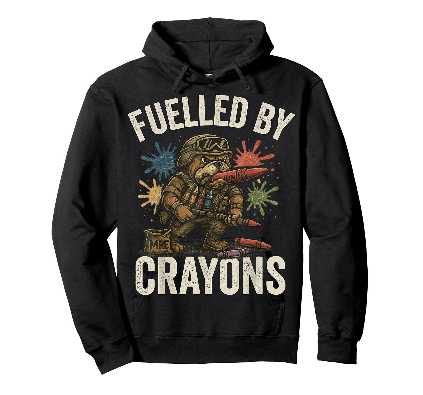 Crayon Eater Military Veteran Corps Bulldog Soldier Funny T-Shirt