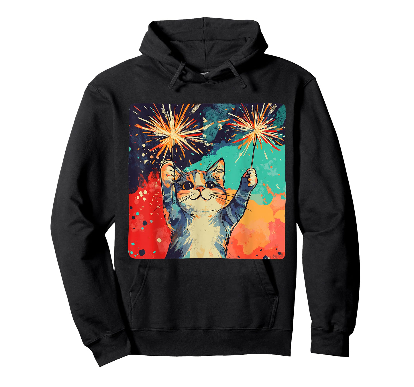Cute celebrating Cat for Happy New Year Lovers T-Shirt
