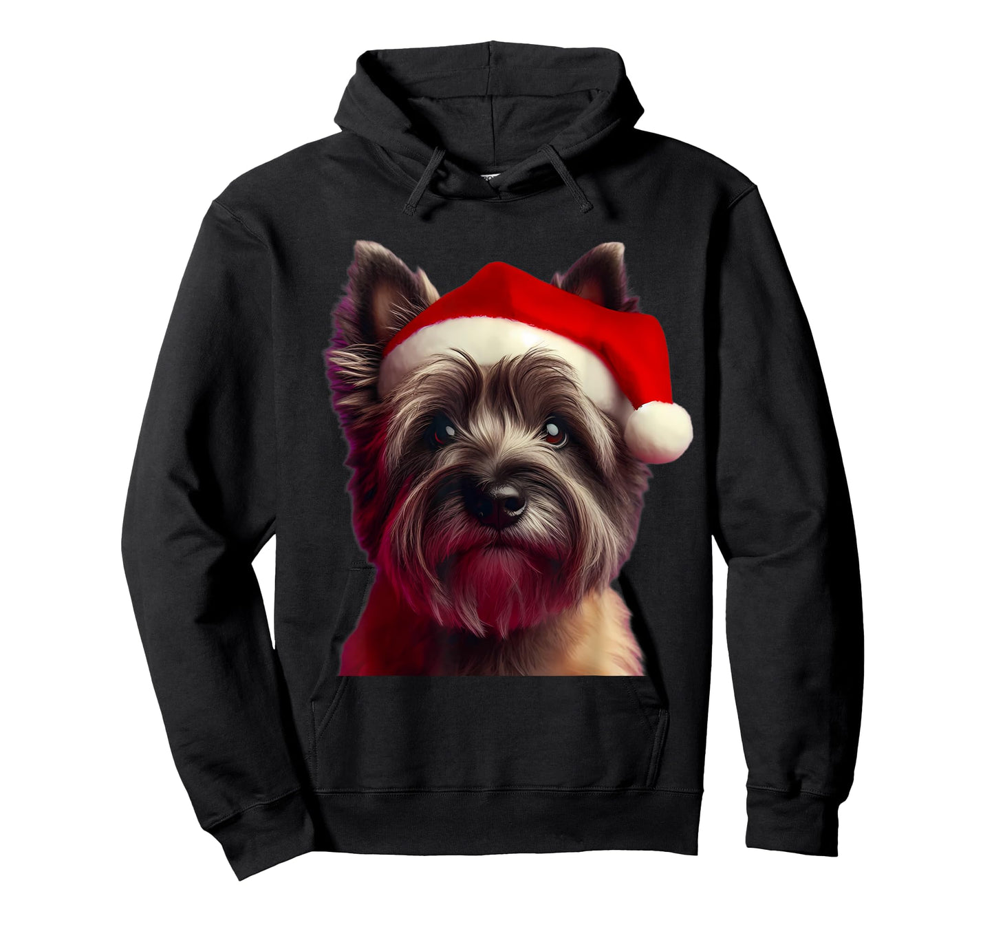 Cairn Terrier With Santa Hat Christmas Dog Owner Lover Mom T-Shirt for Men Women Kids