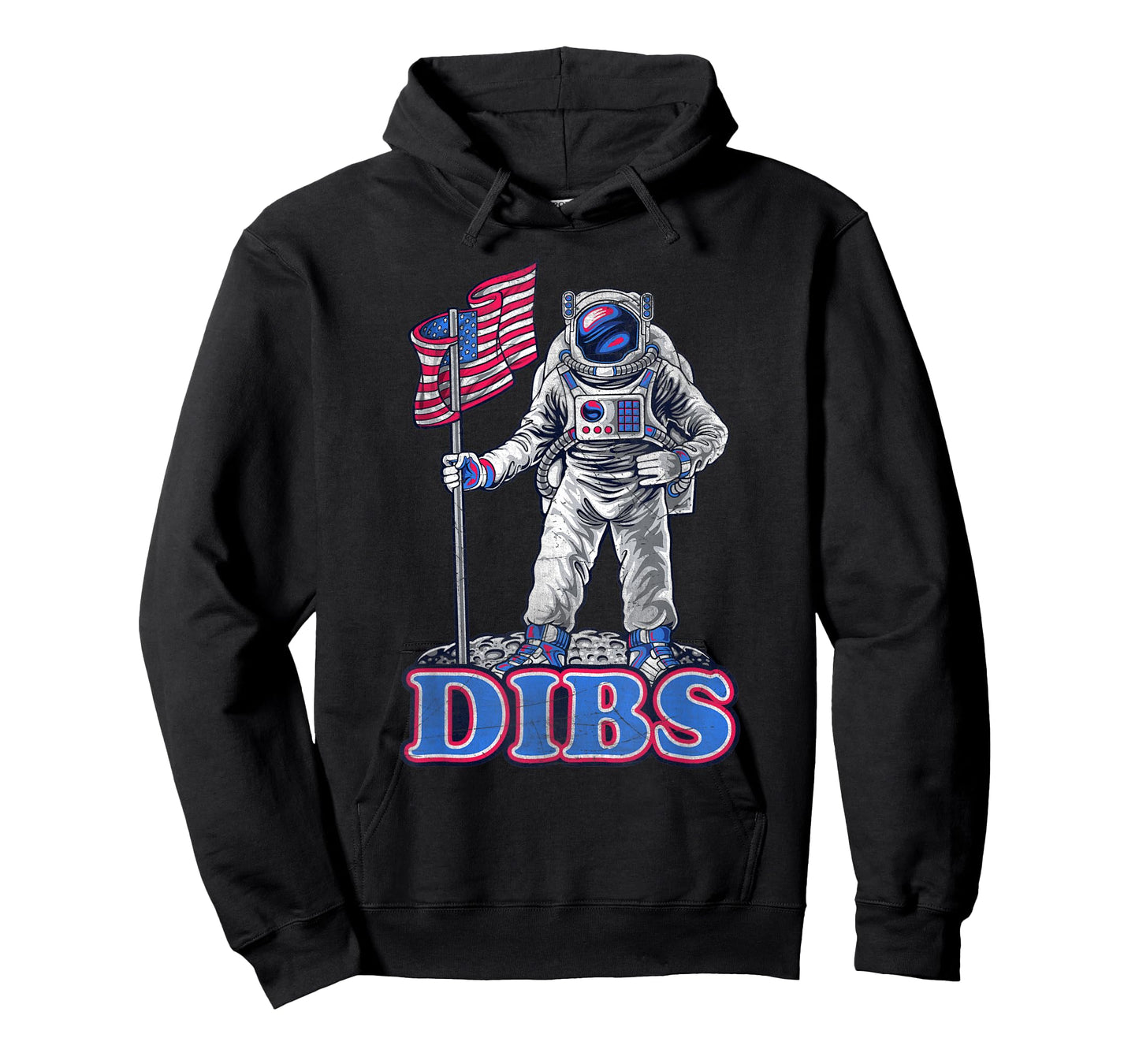 American Flag Astronaut Moon Dibs Red White Blue 4th of July T-Shirt for Women Kids Men