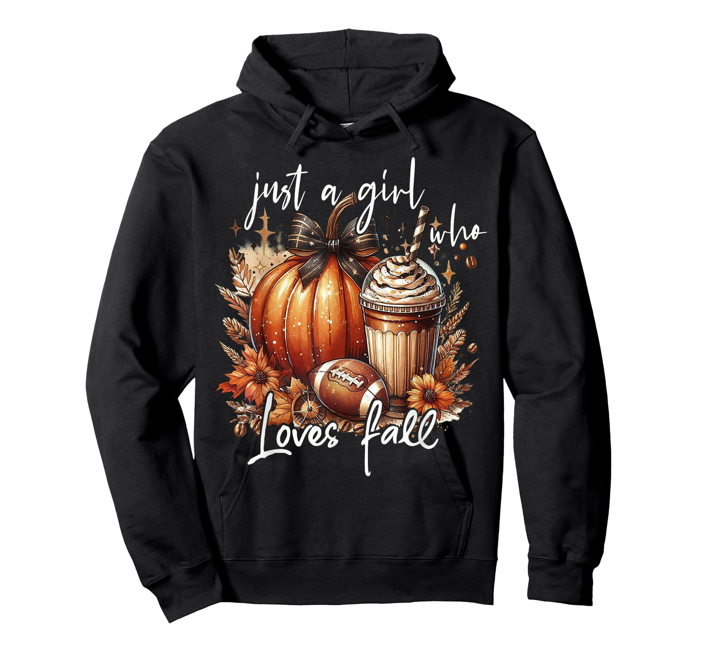 Just A Girl Who Loves Fall Pumpkin Spice Autumn Football T-Shirt