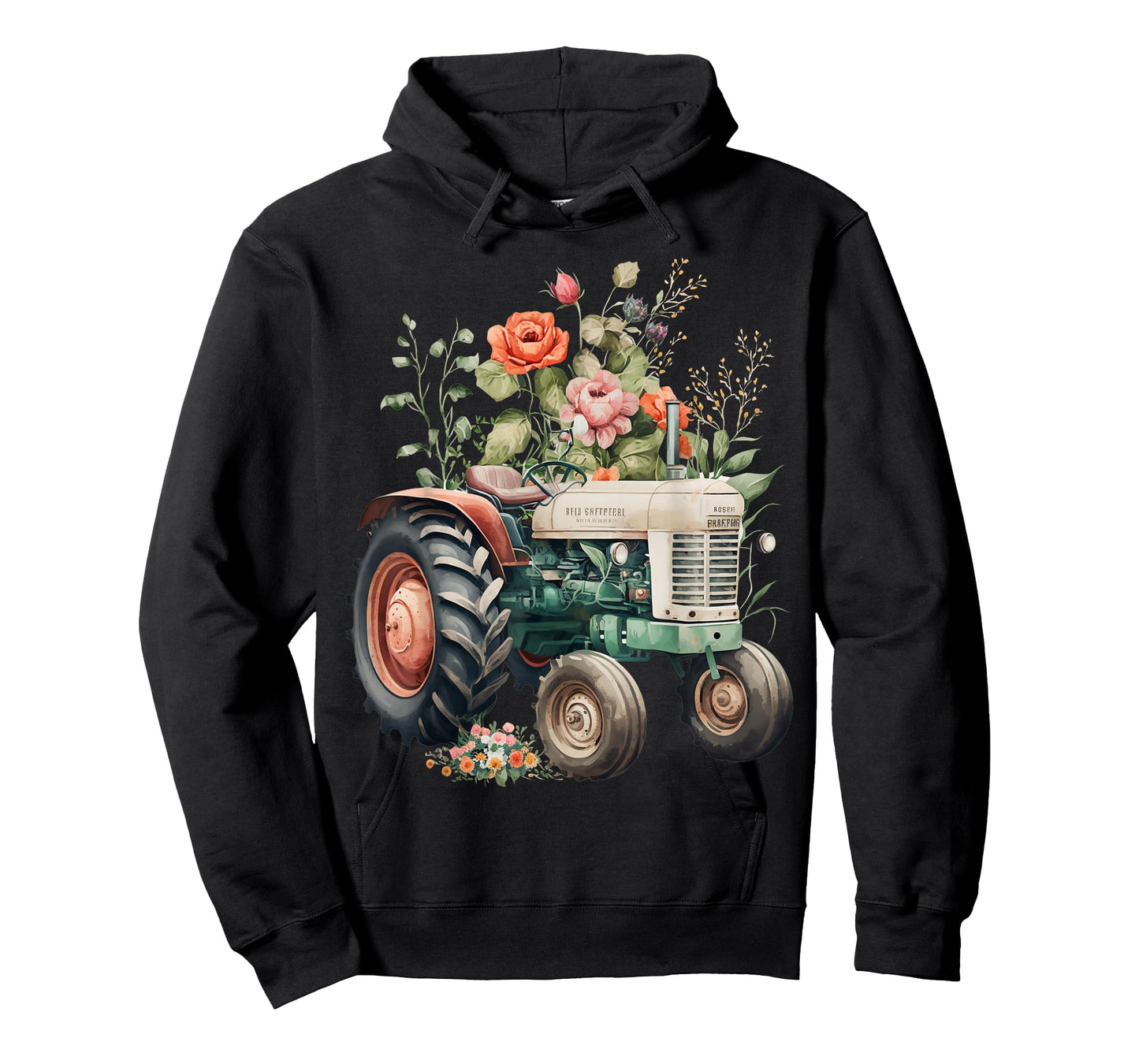 Floral Tractor Farm Graphic Tee For Women Girls T-Shirt