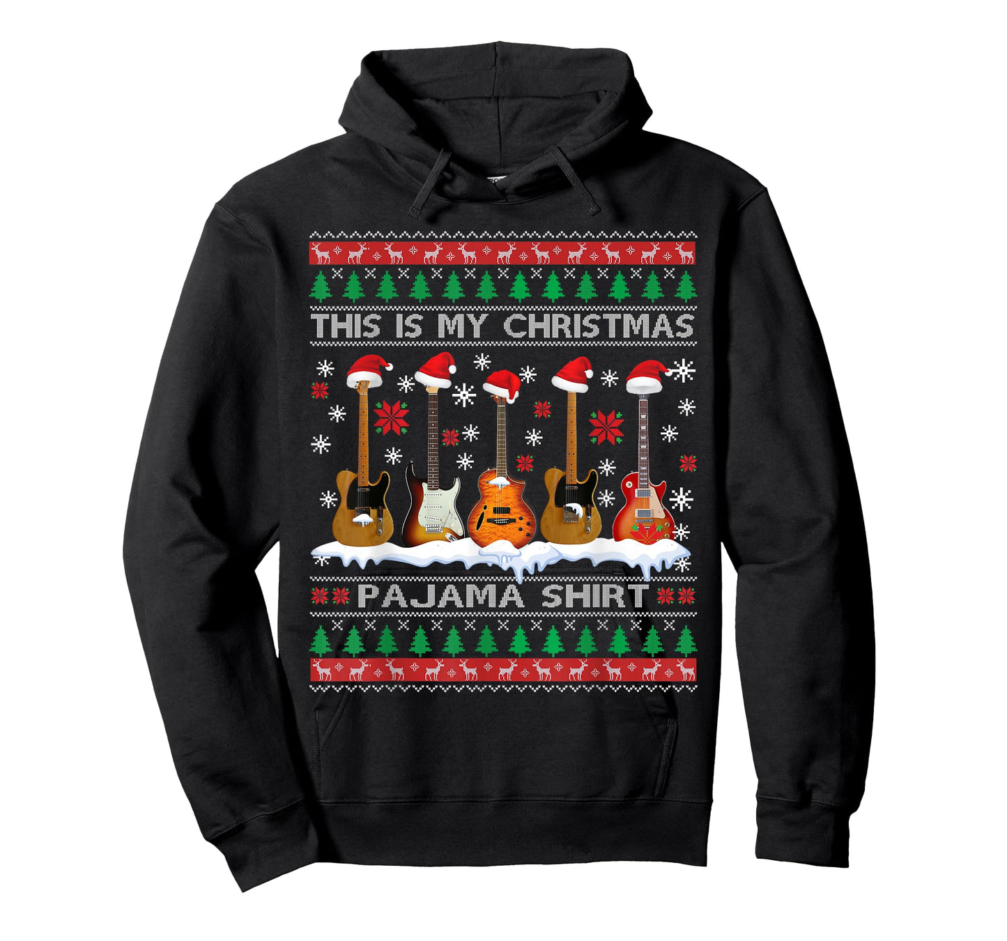 This Is My Christmas Pajama Shirt Guitar Ugly Xmas Sweater T-Shirt