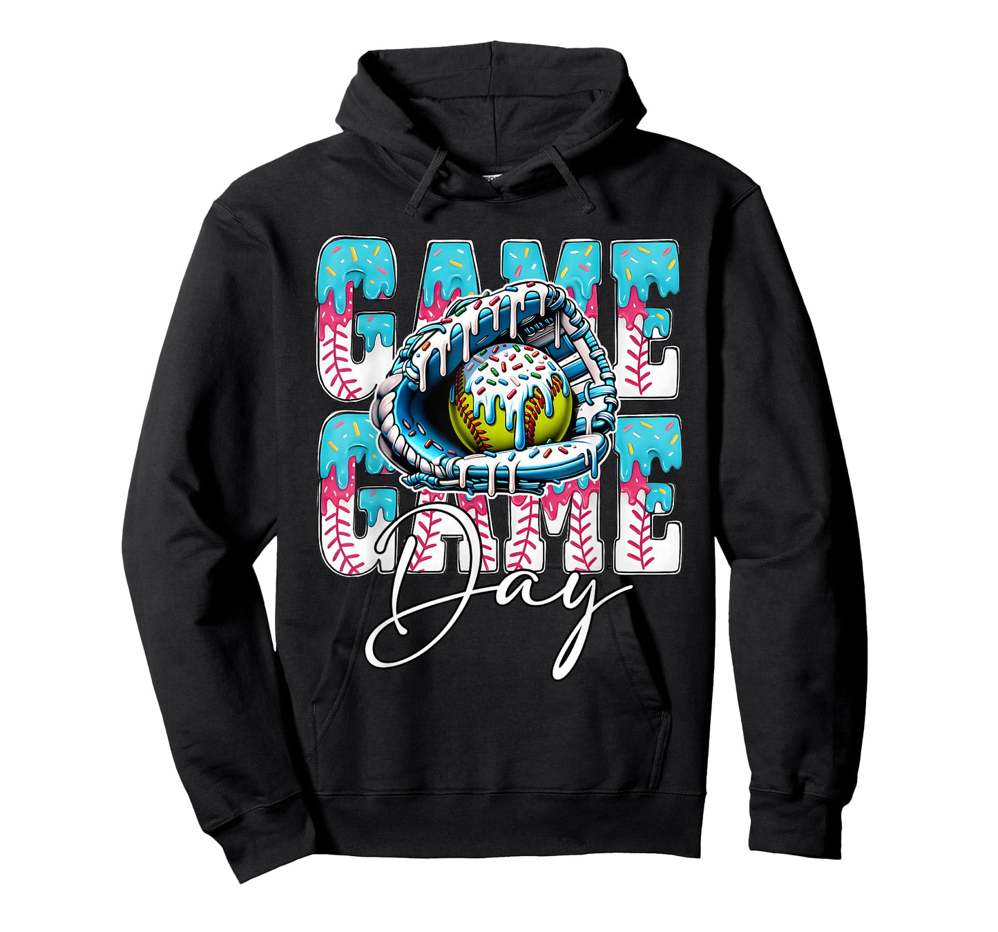 Game Day Baseball Gloves Baseball Ice Cream T-Shirt