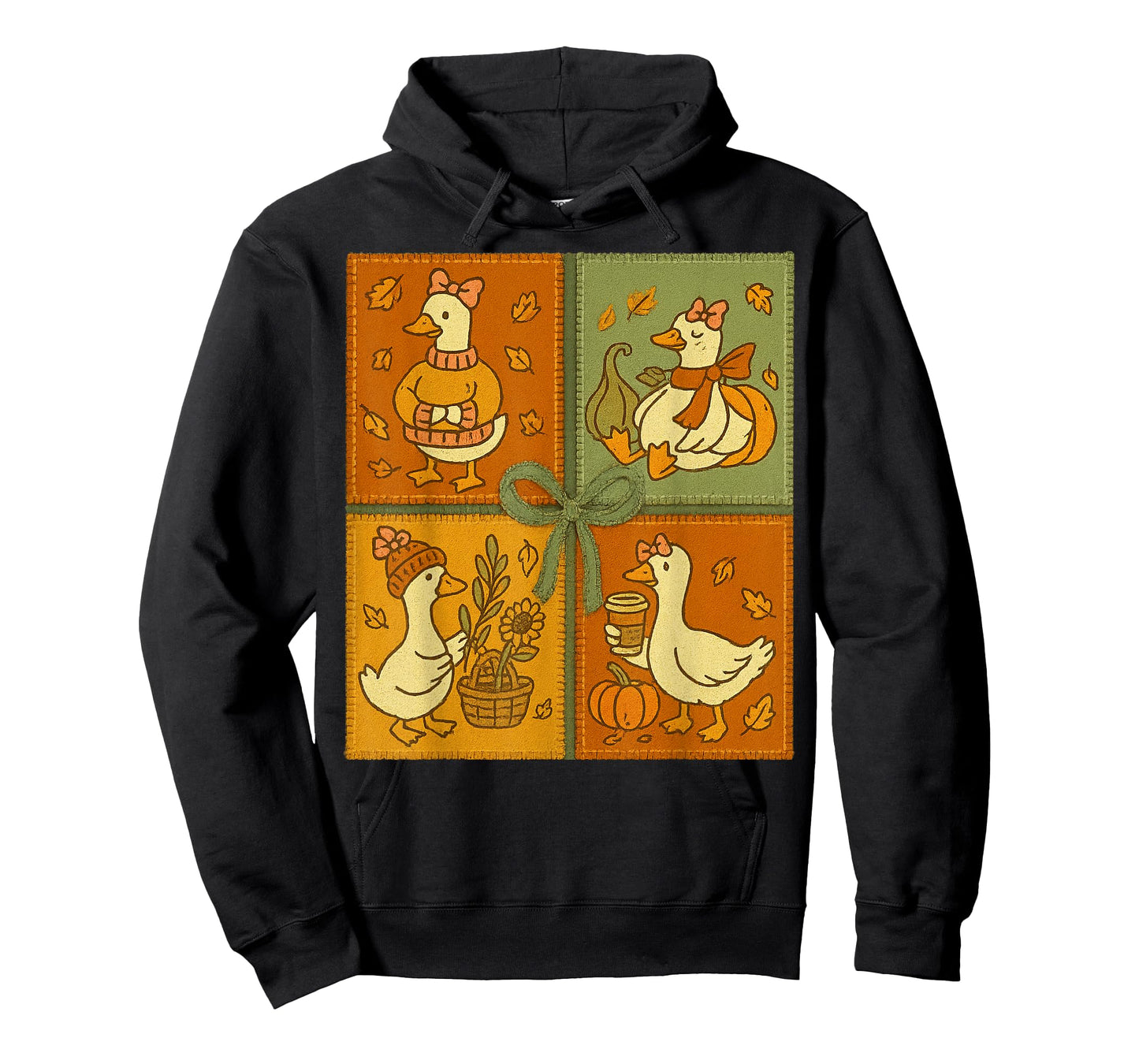 Preppy Goose Fall Vibes Thankful Grateful Funny Thanksgiving T-Shirt