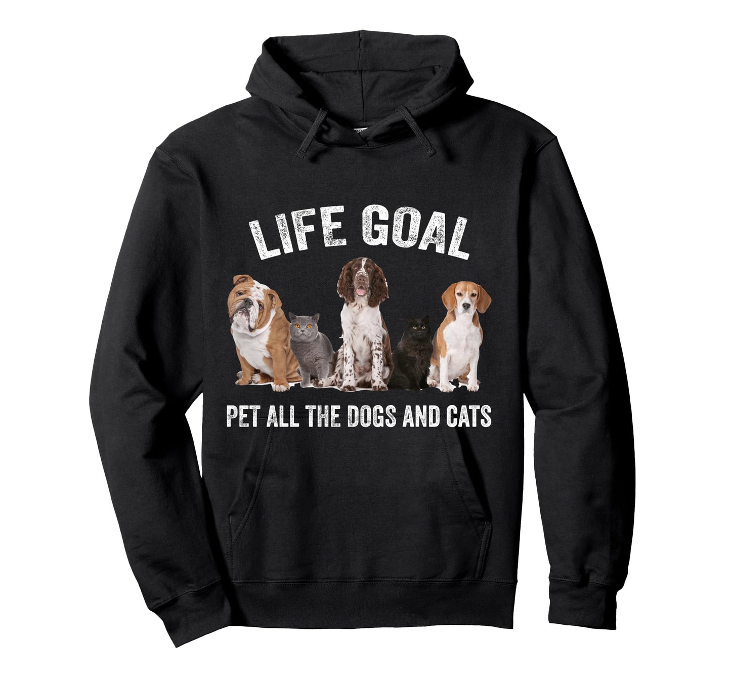 Life Goal Pet All The Dogs and Cats Funny Dog and Cat Lover Long Sleeve T-Shirt