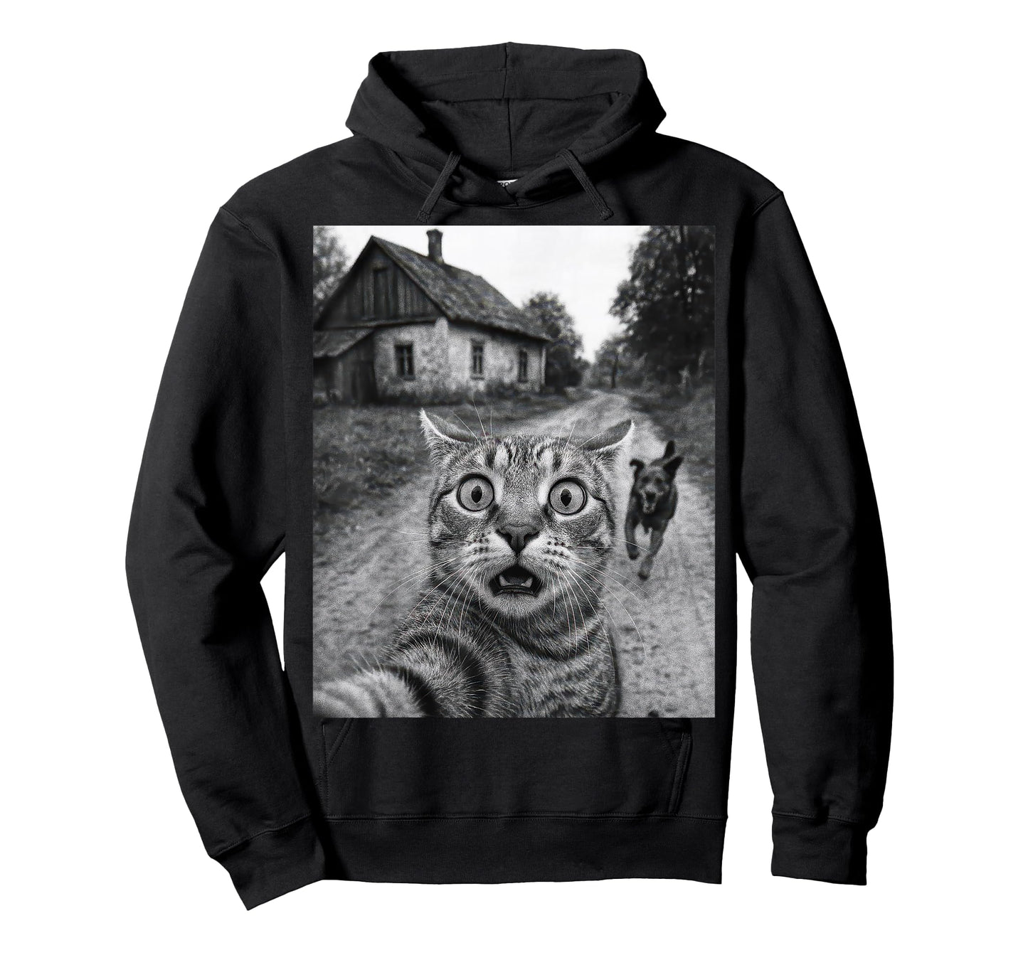 Cat Selfie With Dog - Funny Cat Vintage Retro T-Shirt