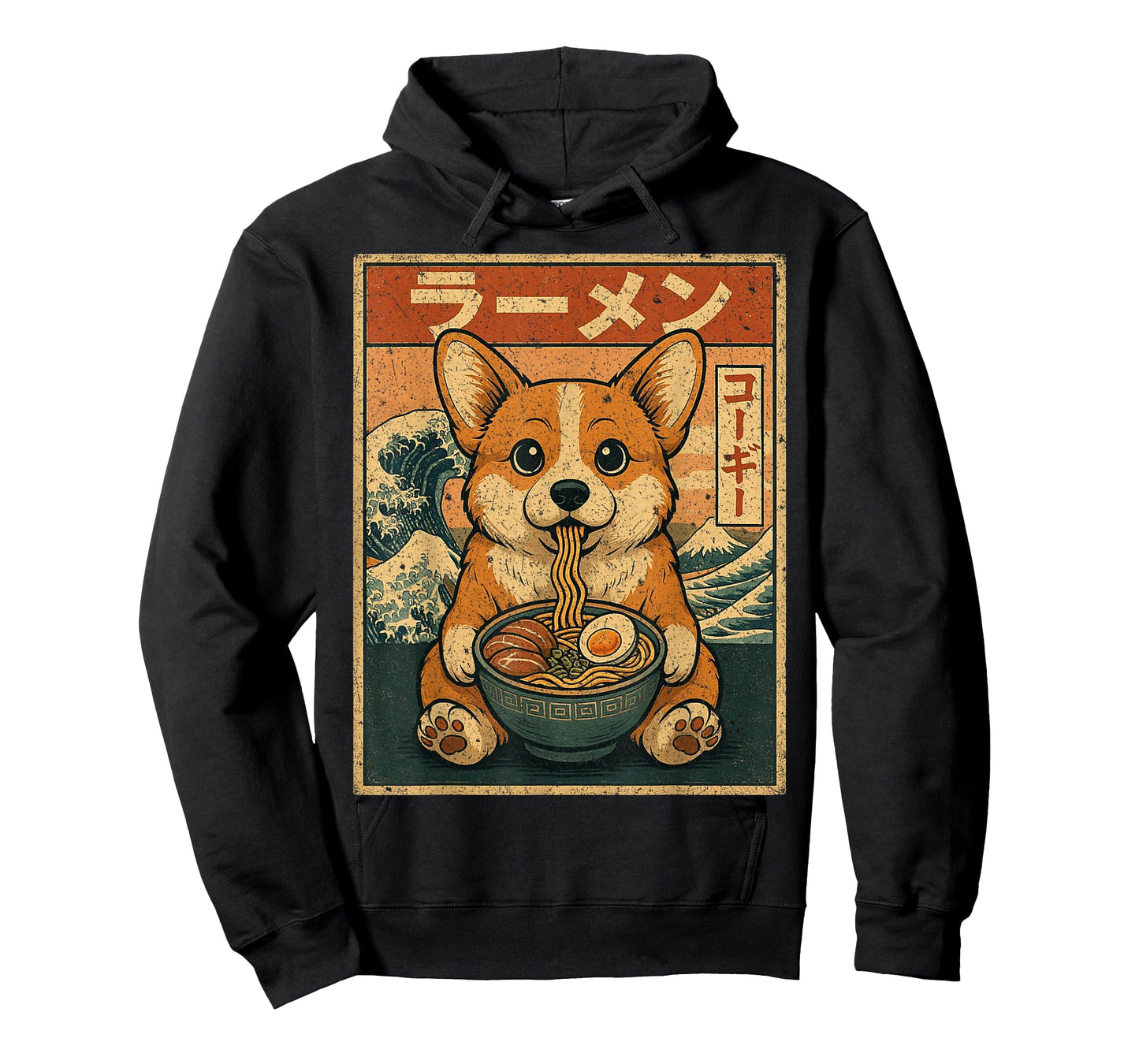 Funny Kawaii Ramen Corgi Japanese Noodles Corgi Eating Ramen T-Shirt