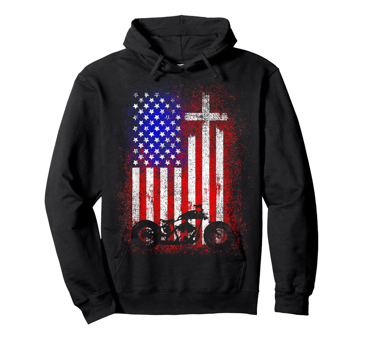 Vintage Motorcycle USA Flag Christian Faith for Bikers T-Shirt