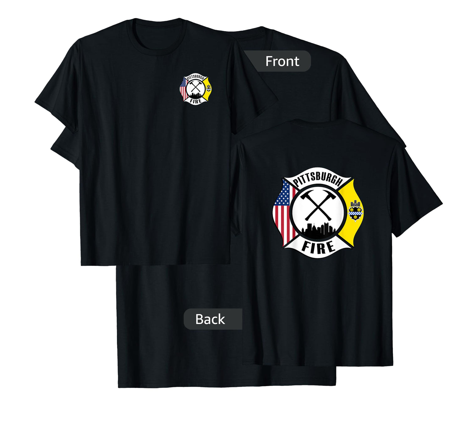Pittsburgh Fire Bureau Pennsylvania Fireman Rescue Red Line T-Shirt