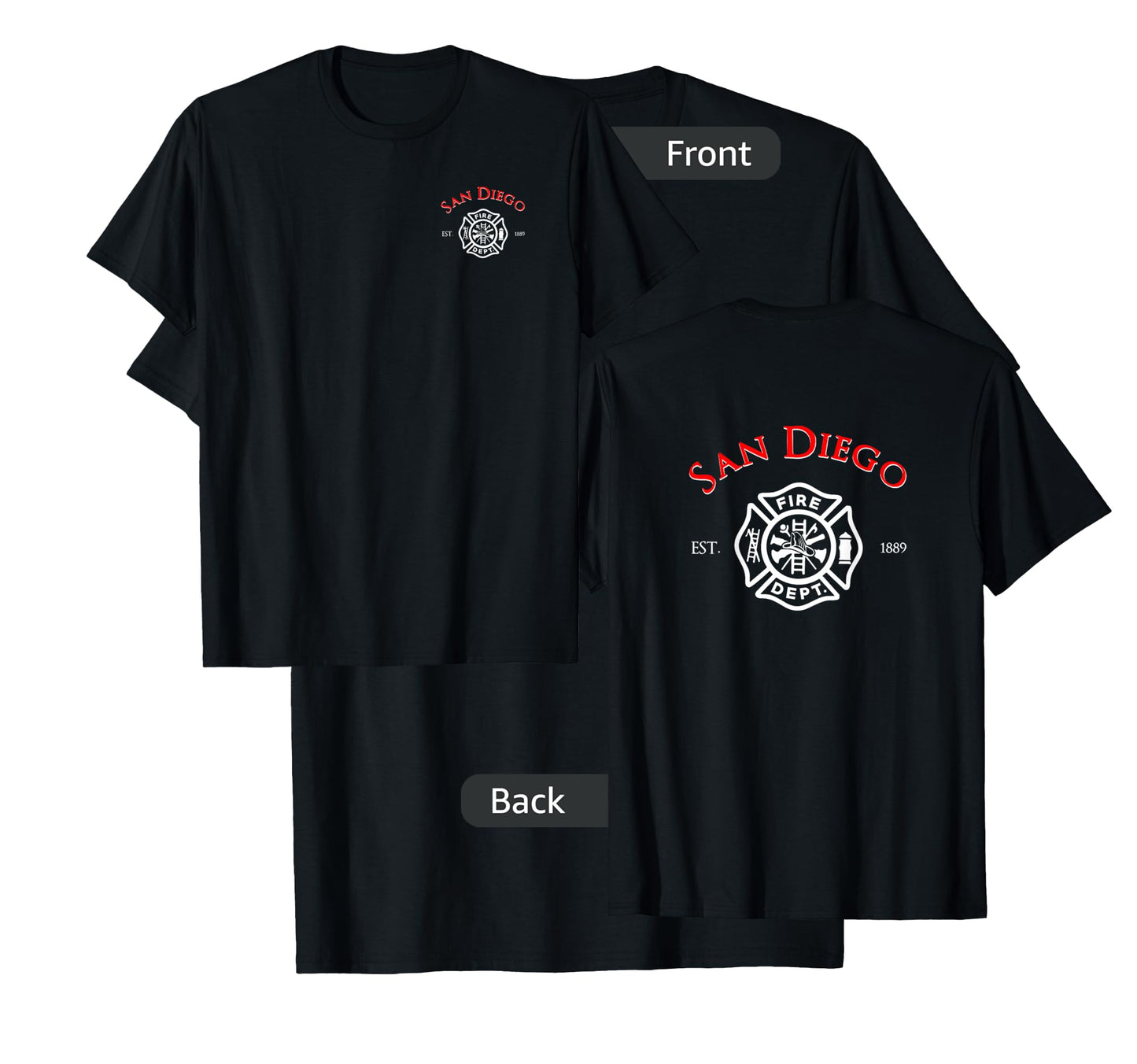City of San Diego Fire Rescue California Fireman T-Shirt T-Shirt