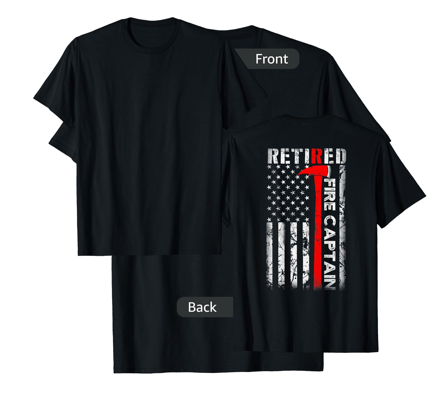 Retired Firefighter Fire Captain Retirement UAS flag Gifts T-Shirt