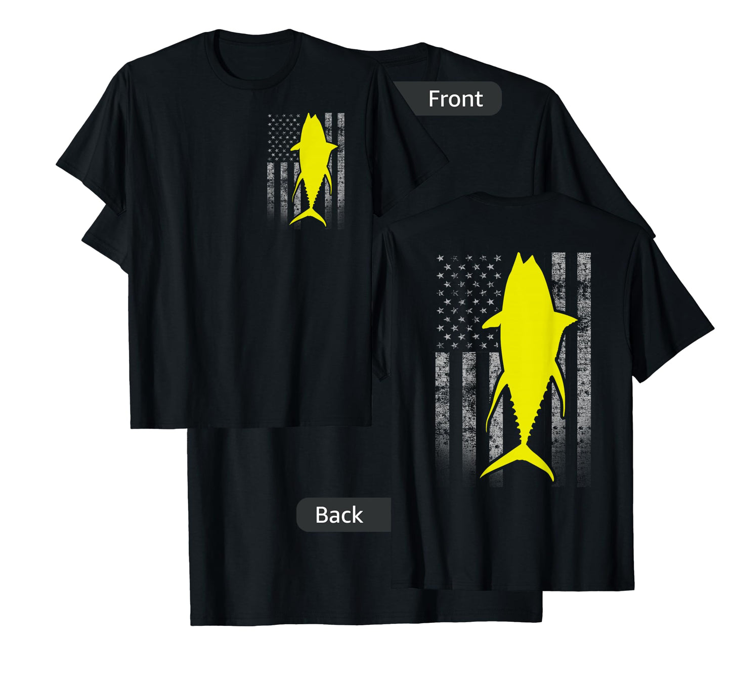 Two-Sided Yellowfin Flag Shirt - Yellowfin Tuna US Flag T-Shirt