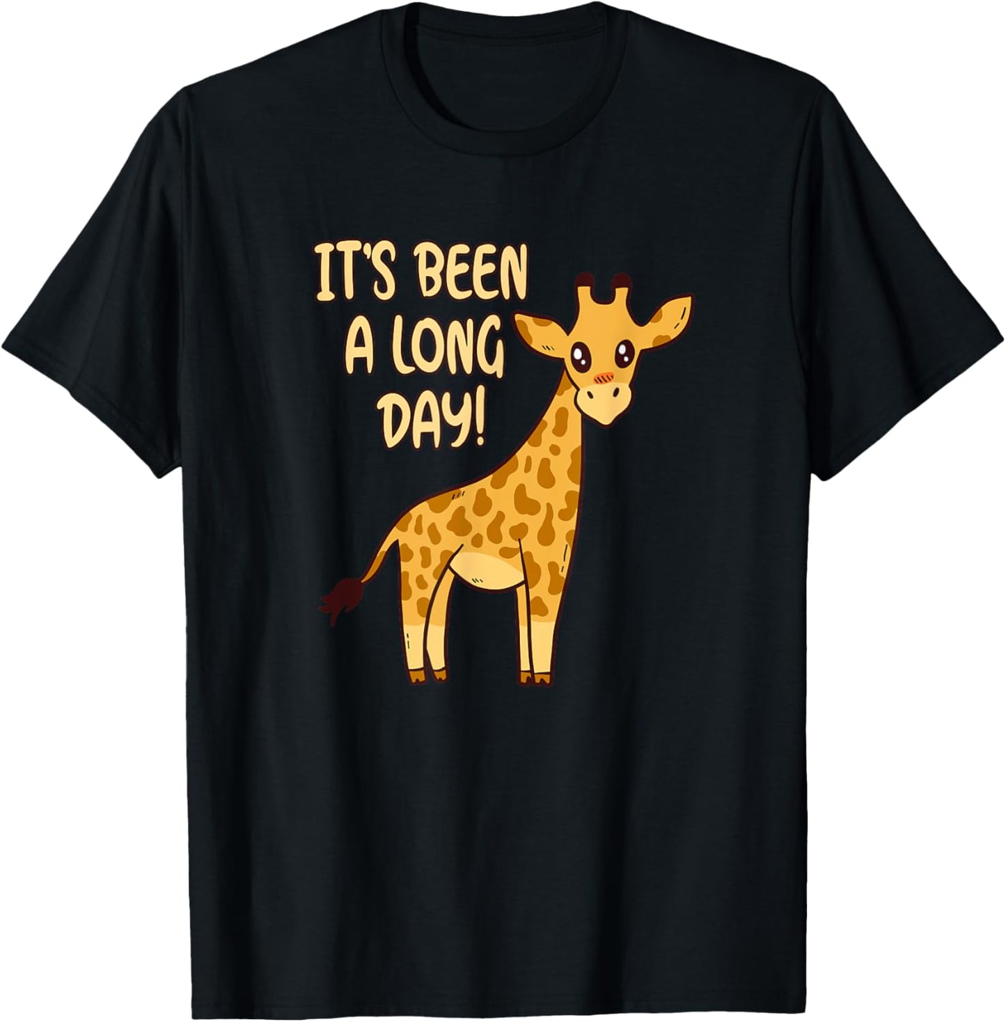 It's Been A Long Day - Funny Cute Giraffe Pajamas T-Shirt - T-Shirt | Black
