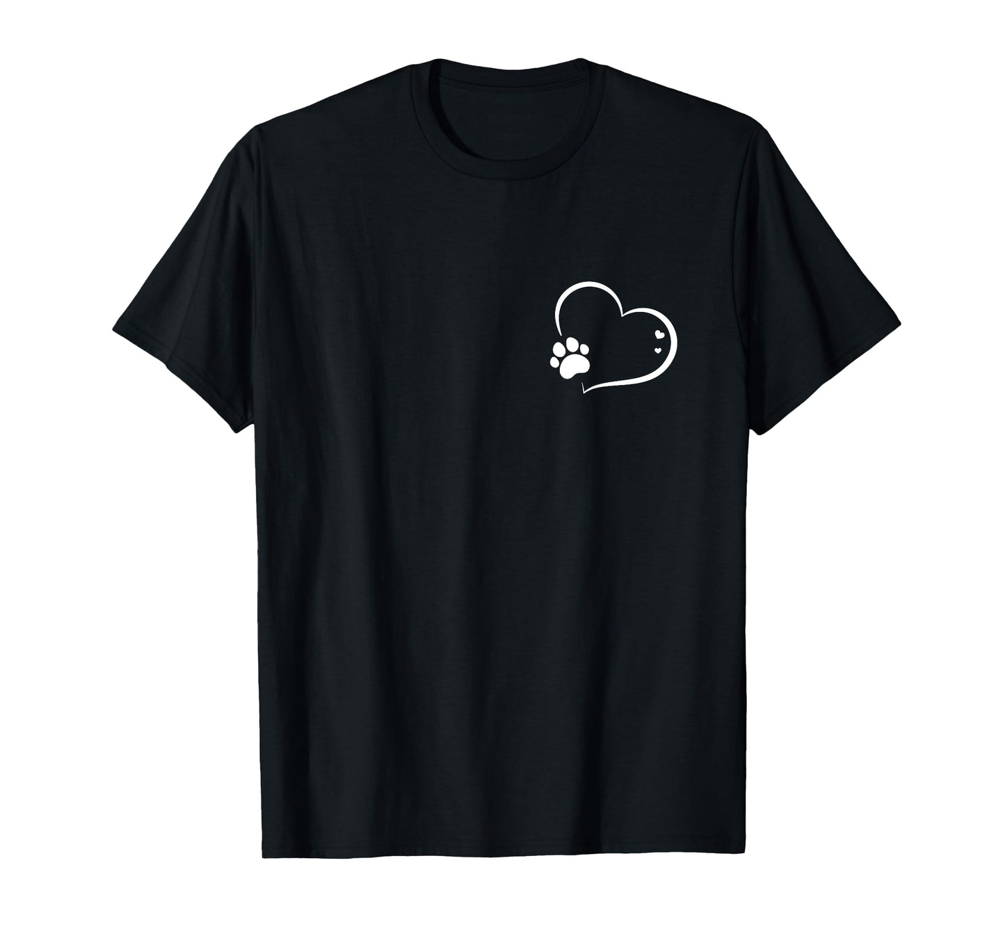 Pet Lover's Embrace Graphic Design Heart and Paw Love T-Shirt