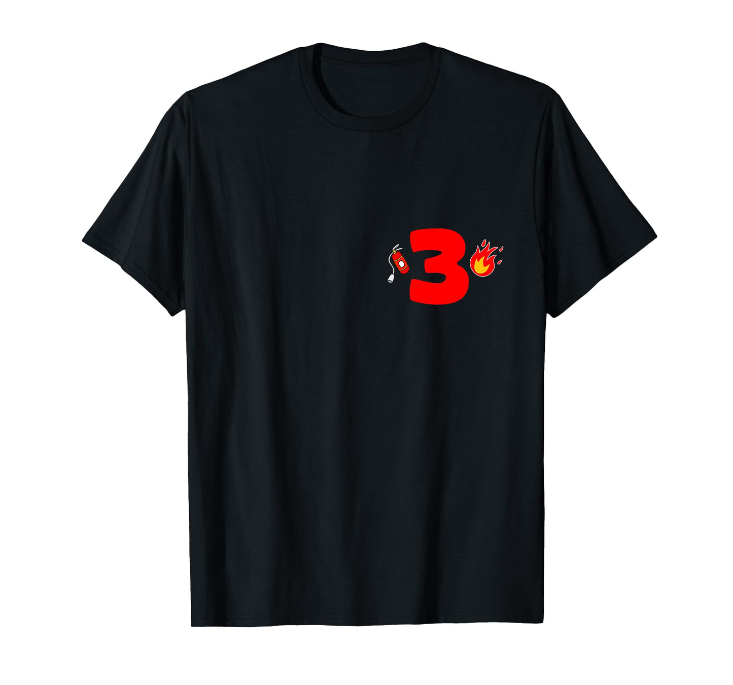 Kids Sound The Alarm I'm 3 Fire Truck 3rd Birthday boy party T-Shirt