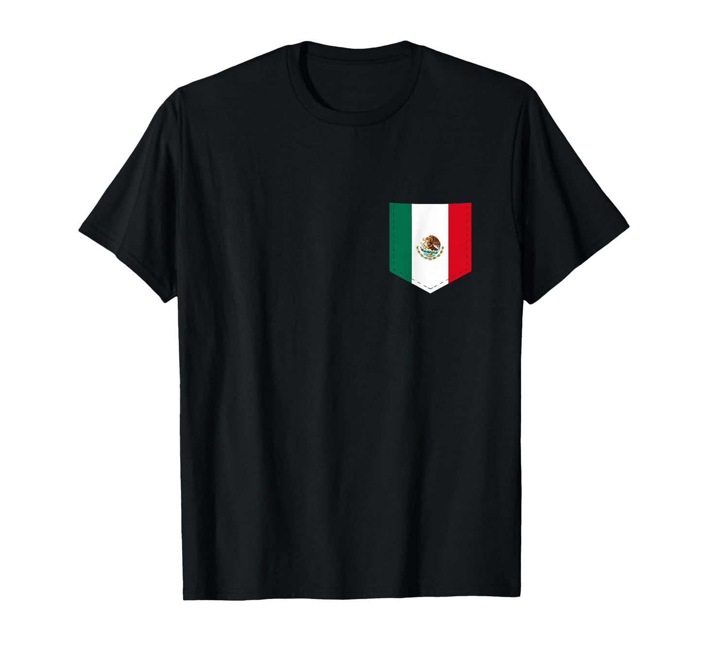 Mexico Flag with Printed Mexican Flag Pocket T-Shirt