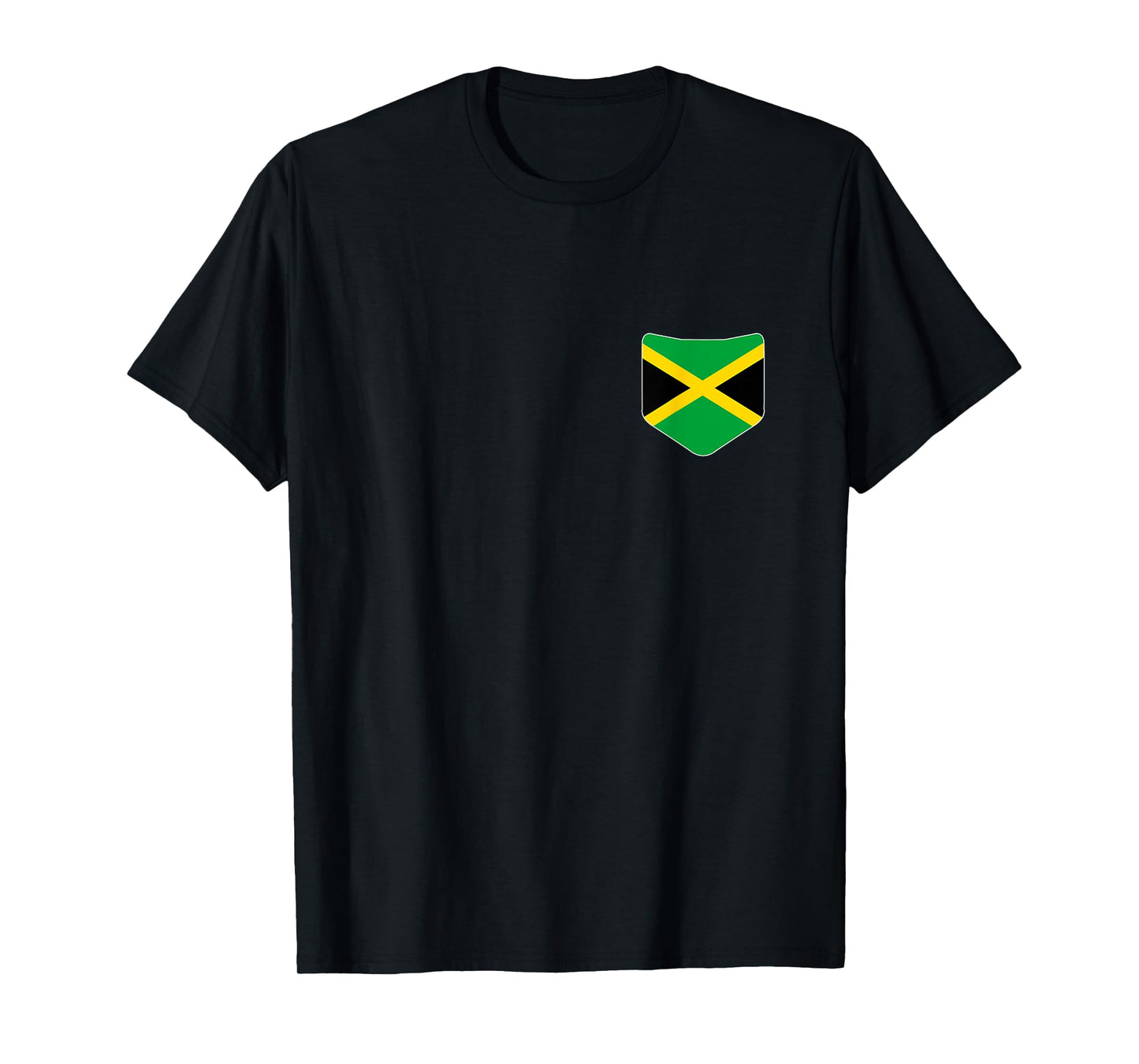 Jamaica Flag with Printed Jamaican Flag Pocket T-Shirt