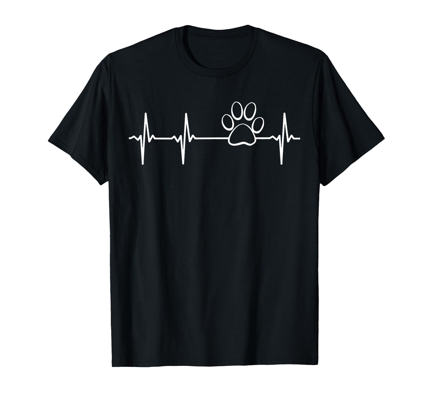 Paw Print Heartbeat for Dog Lovers T-Shirt T-Shirt for Men Women Girls Kids