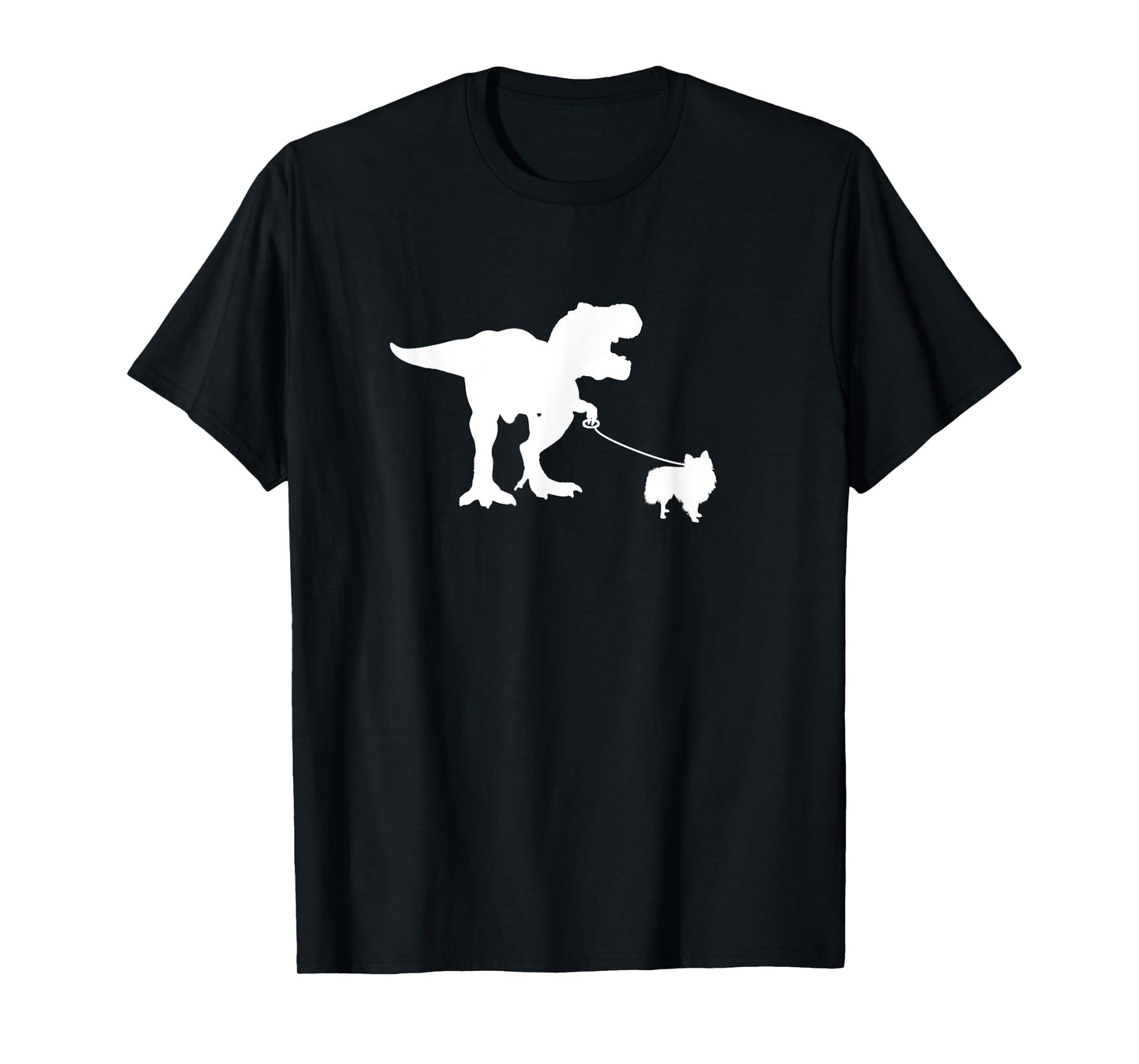T-Rex Walking Pomeranian - Funny Dog Mom Dad Dinosaur Dino Men Women Kids T-Shirt