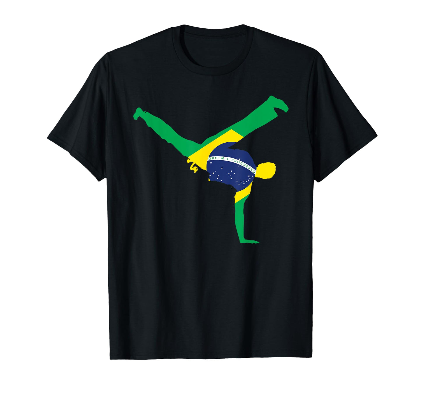 Brazil Flag Capoeira Dancer MMA Afro Brazilian Kick Fighter T-Shirt