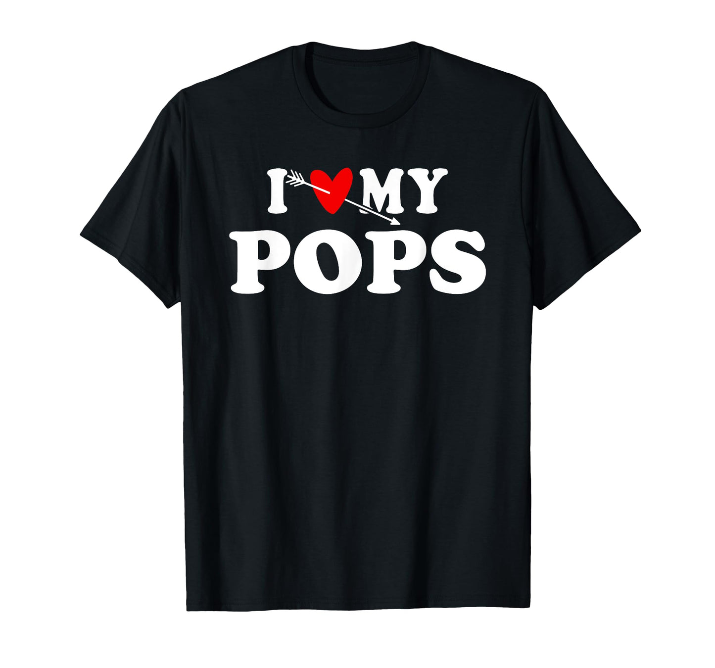 I Love My Pops with Heart Fathers day Wear for Kid Boy Girl T-Shirt