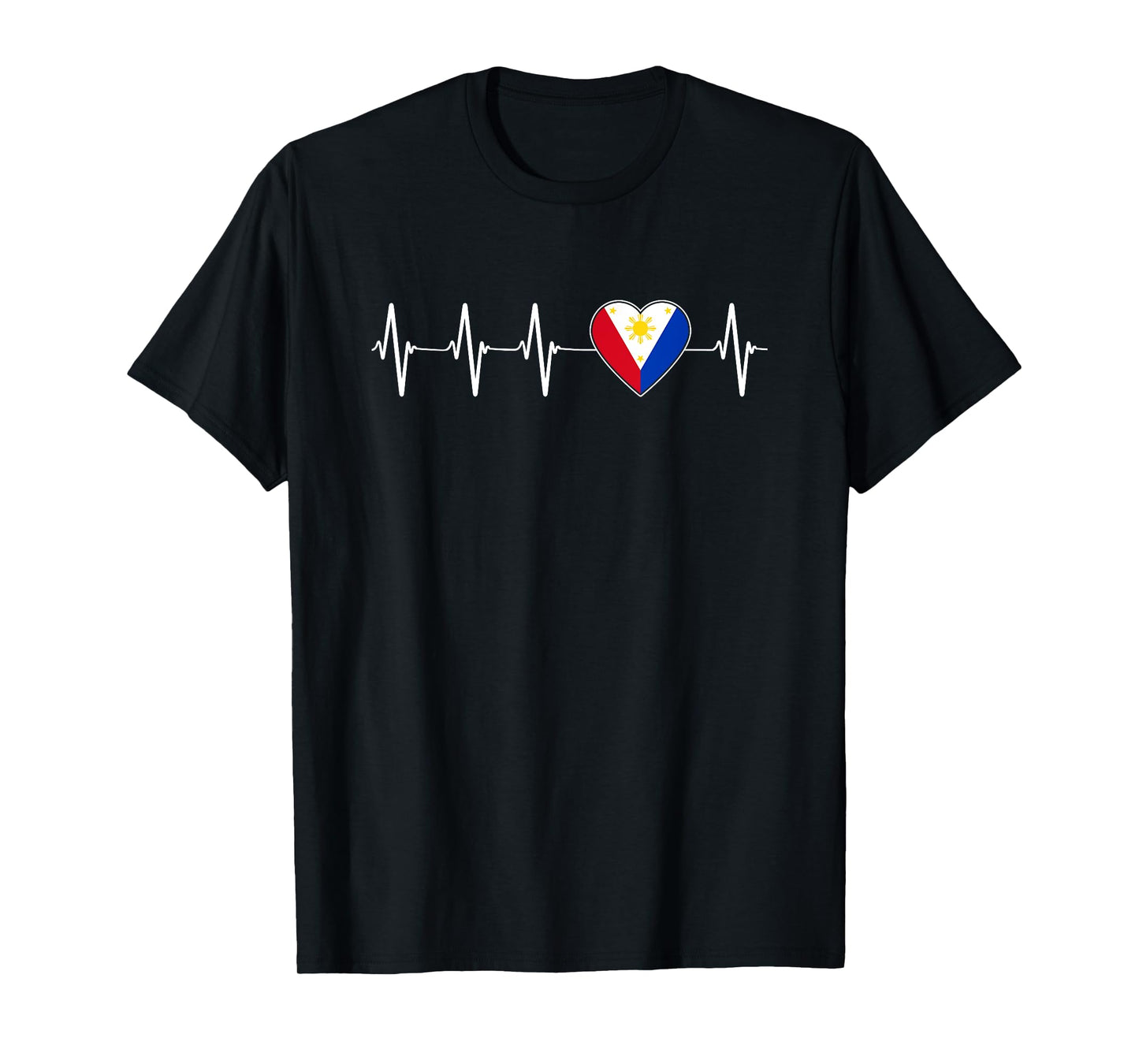 Filipino Heartbeat I Love The Philippines Heart Flag Gift T-Shirt