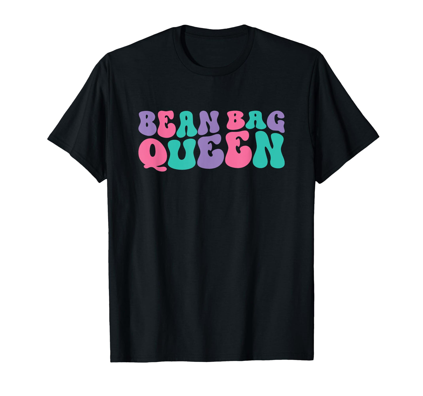 Bean Bag Queen Womens Bean Bag Toss Retro Vintage Wavy T-Shirt