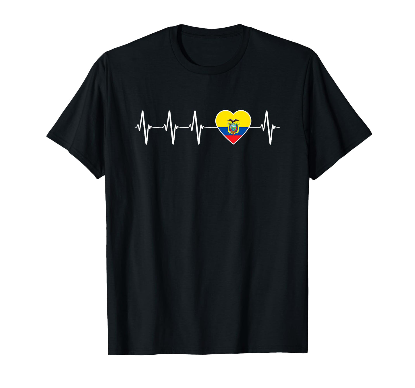Ecuadorian Heartbeat I Love Ecuador Flag Gift T-Shirt