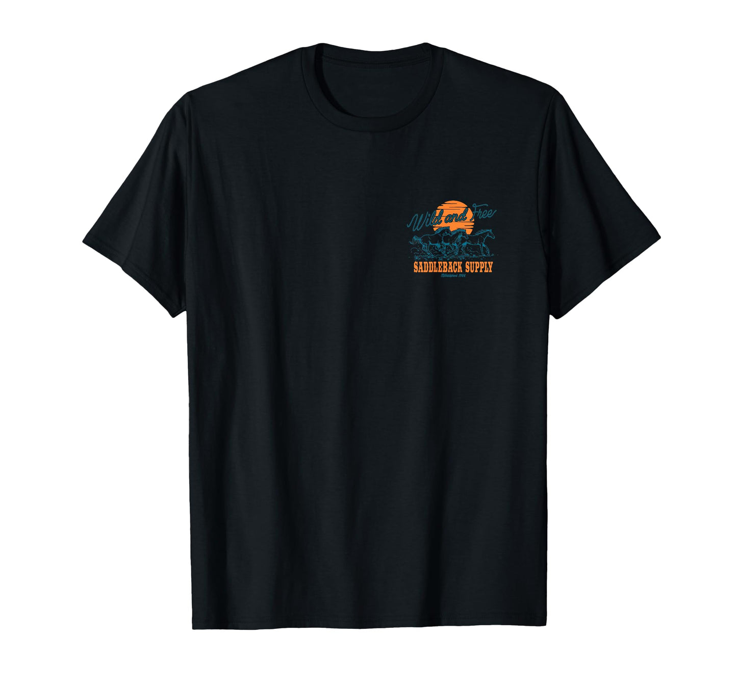 Saddleback Wild and Free Horses Logo Lightweight Graphic T-Shirt