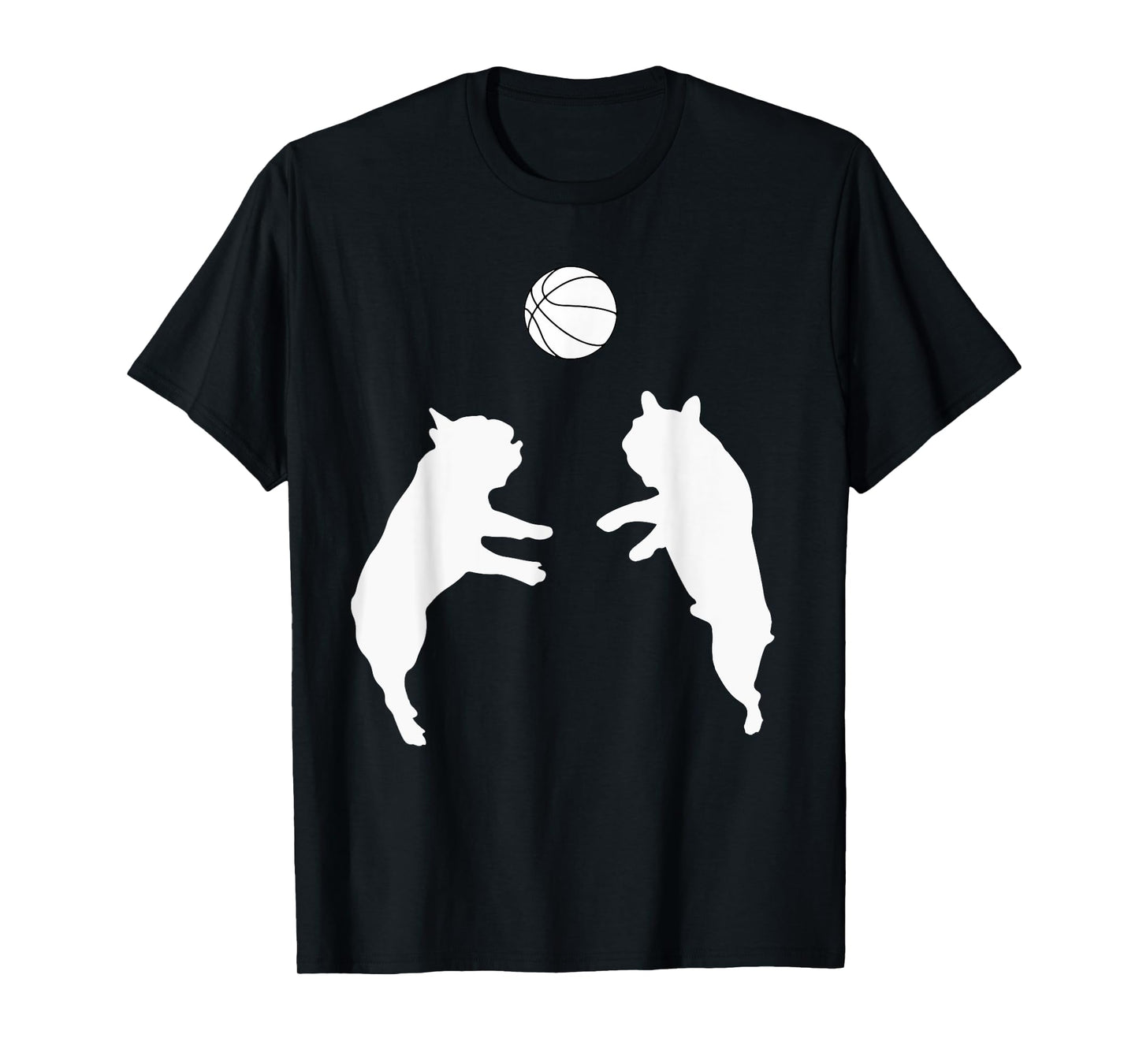 Funny Frenchie Basketball French Bulldog Puppy Playing Ball Men Women Kids T-Shirt