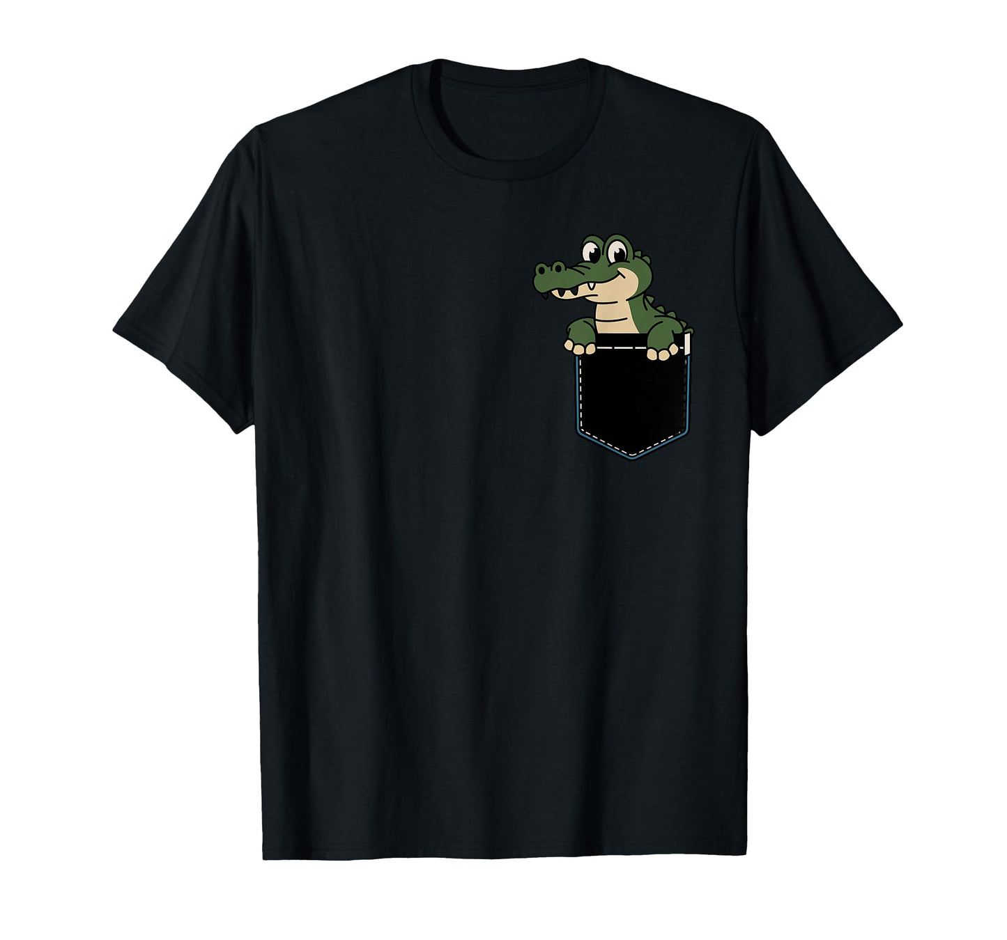 Funny Crocodile In Pocket Animal Cute Women Men T-Shirt