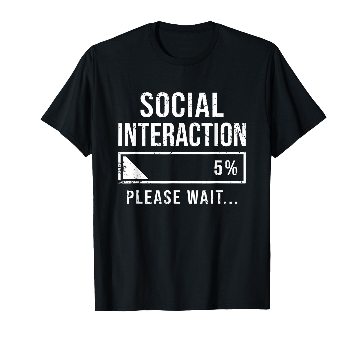 Social Battery Low Funny Introvert Loading Bar Sarcasm T-Shirt
