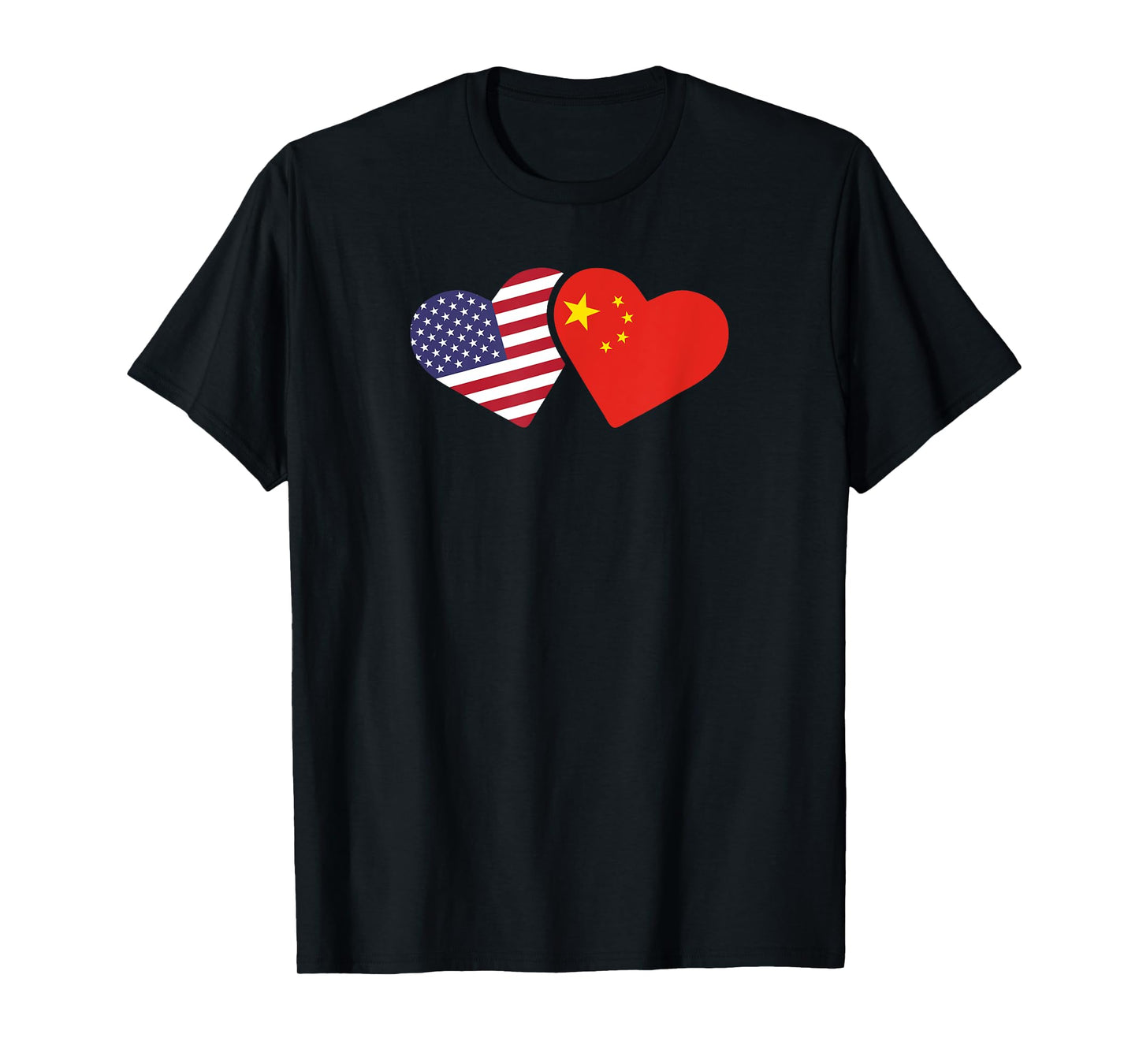 China USA Flag T Shirt Heart Chinese American Love Gift T-Shirt