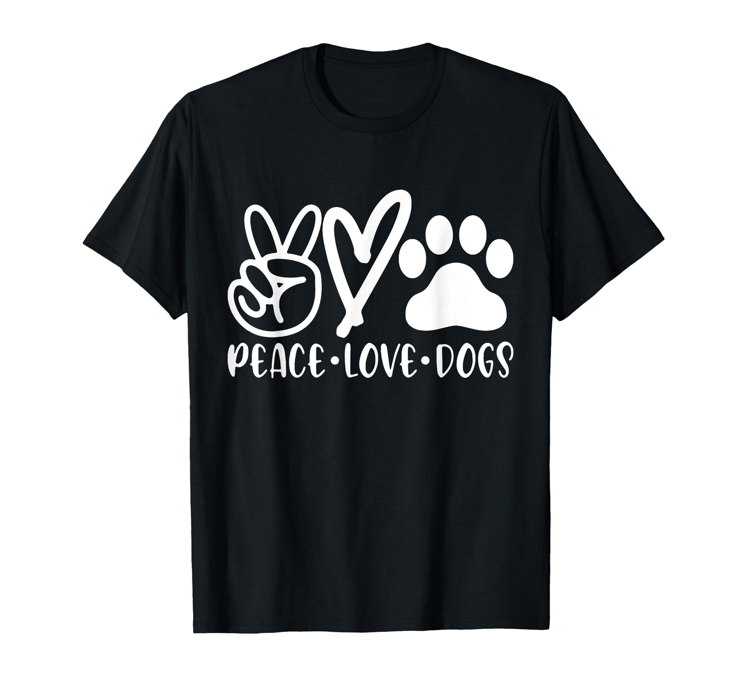 Retro Vintage Peace Love Dog Tshirt Funny Dog Lover Gifts T-Shirt for Men Women