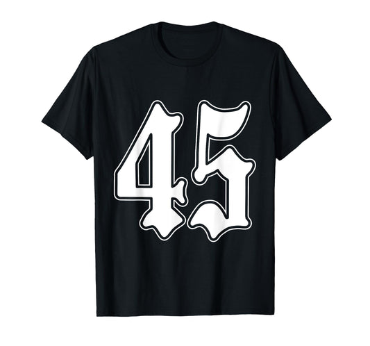 #45 White Number 45 Latino Sports Fan Team Cholo Easy T-Shirt