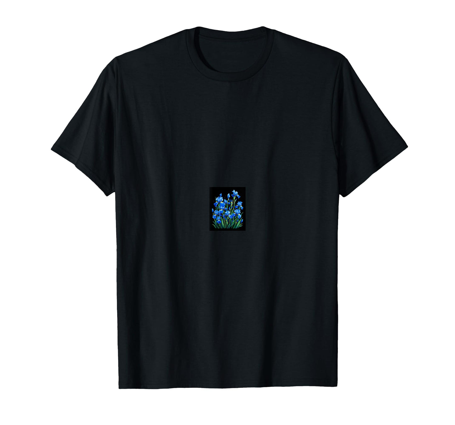 Vibrant Blue Floral Artwork T-Shirt