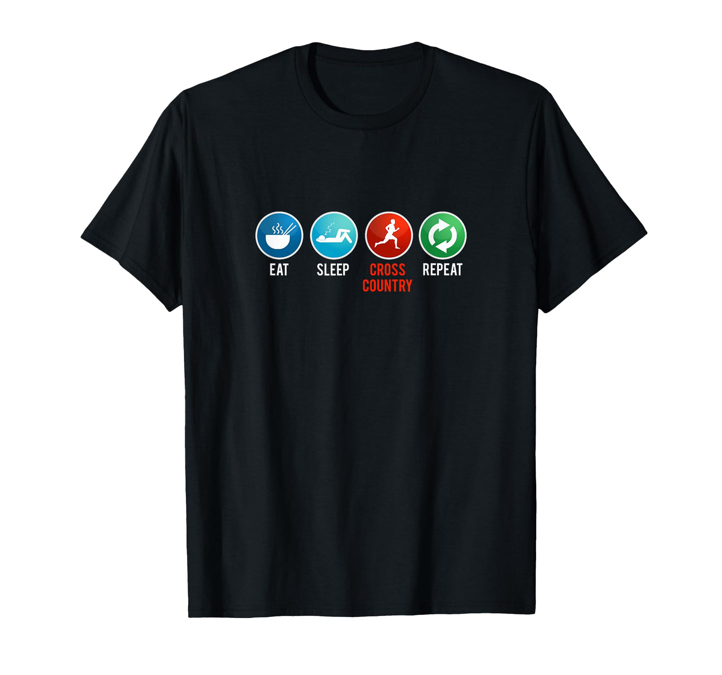 Funny XC Eat Sleep Cross Country Repeat Running Workout Gift T-Shirt