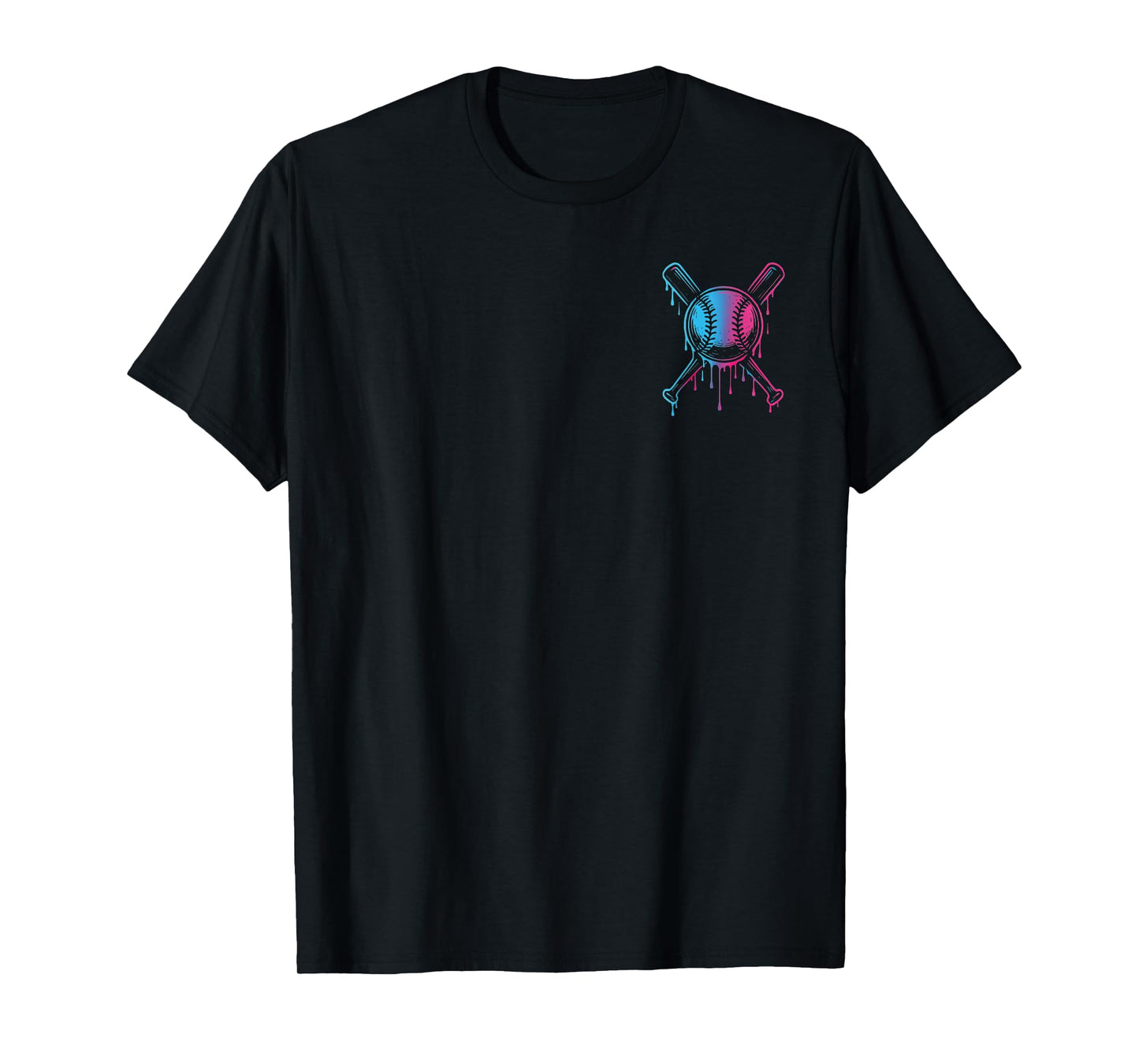 Baseball Home Run Boys Girls Cool Ice Cream Drip Baseball T-Shirt