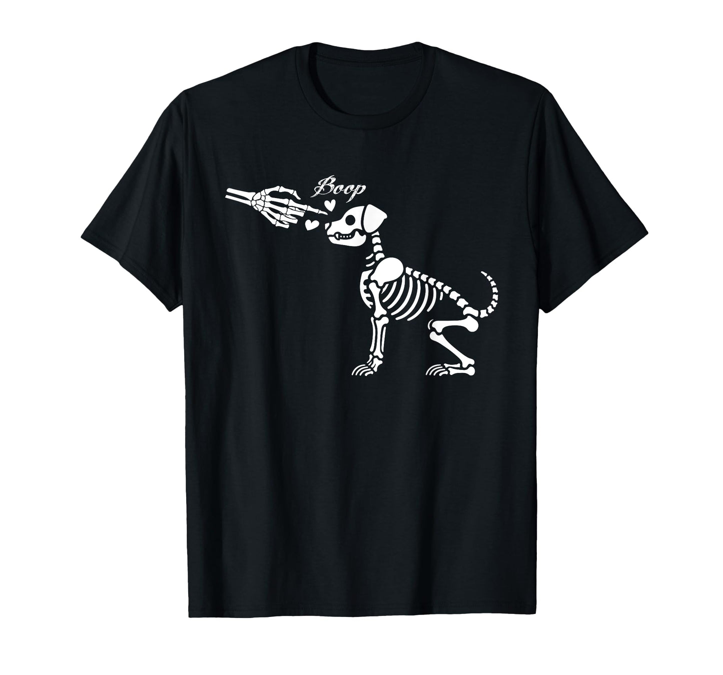 Cute Funny Skeleton Hand Goth Boop Dog Nose Spooky Halloween Men Women Kids T-Shirt